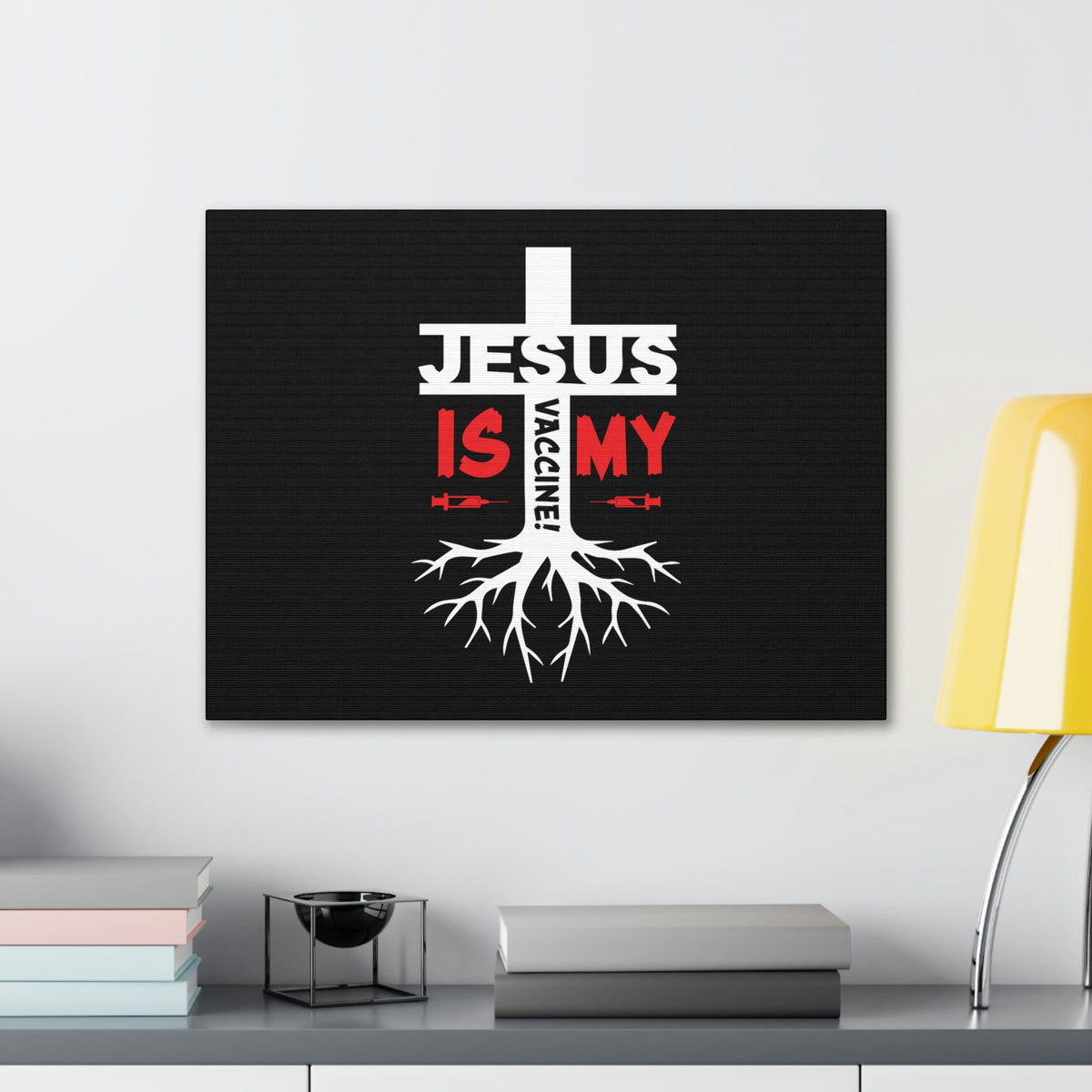 Scripture Walls Jesus Is My Vaccine 1 Peter 2:24 Red Christian Wall Art Bible Verse Print Ready to Hang Unframed-Express Your Love Gifts