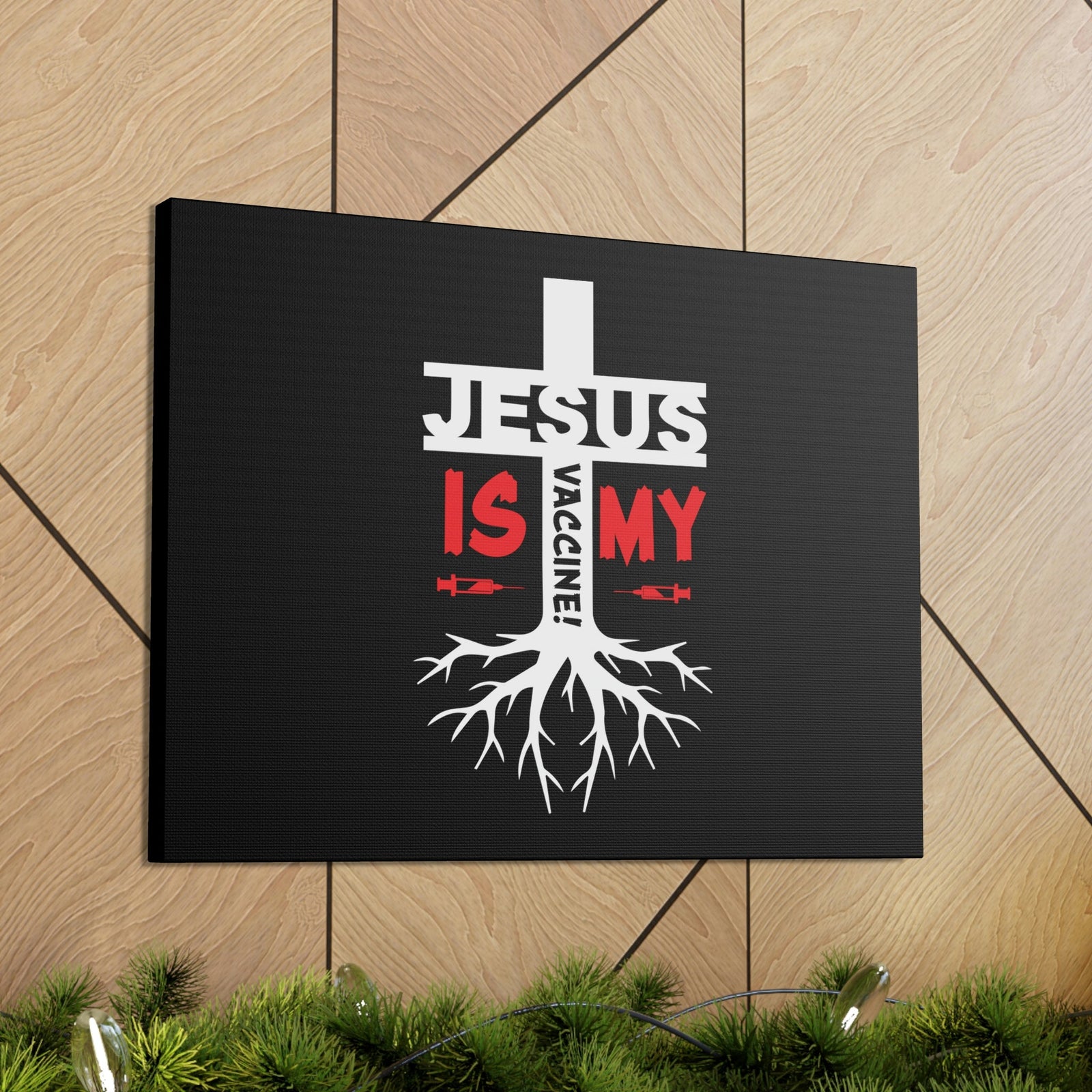 Scripture Walls Jesus Is My Vaccine 1 Peter 2:24 Red Christian Wall Art Bible Verse Print Ready to Hang Unframed-Express Your Love Gifts