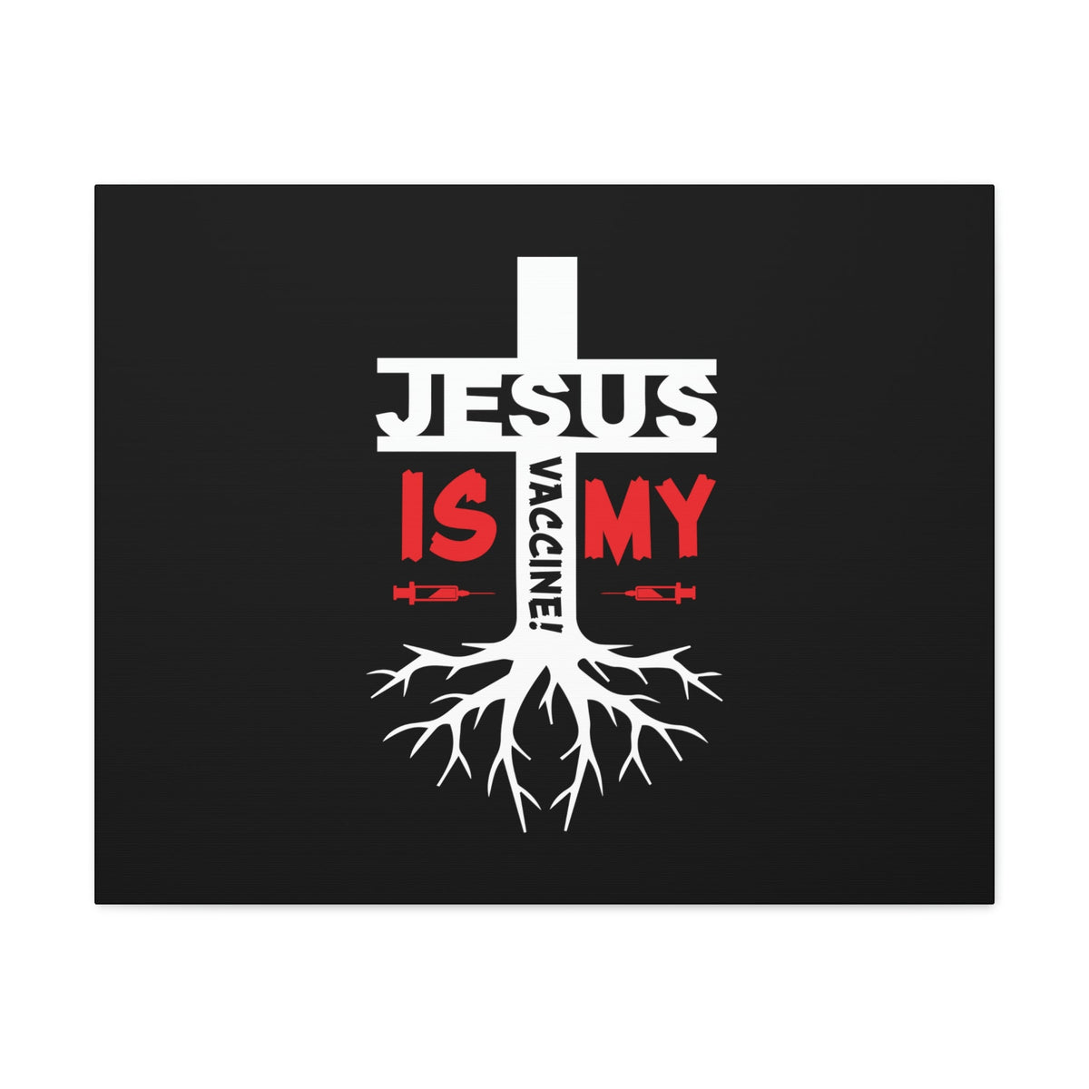 Scripture Walls Jesus Is My Vaccine 1 Peter 2:24 Red Christian Wall Art Bible Verse Print Ready to Hang Unframed-Express Your Love Gifts