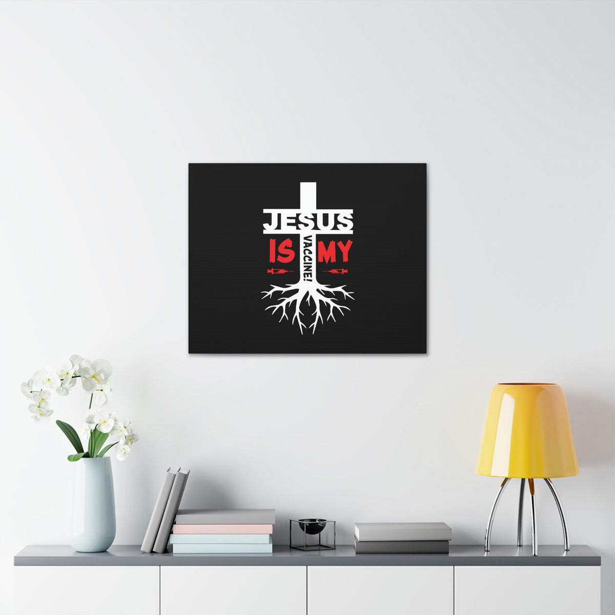 Scripture Walls Jesus Is My Vaccine 1 Peter 2:24 Red Christian Wall Art Bible Verse Print Ready to Hang Unframed-Express Your Love Gifts
