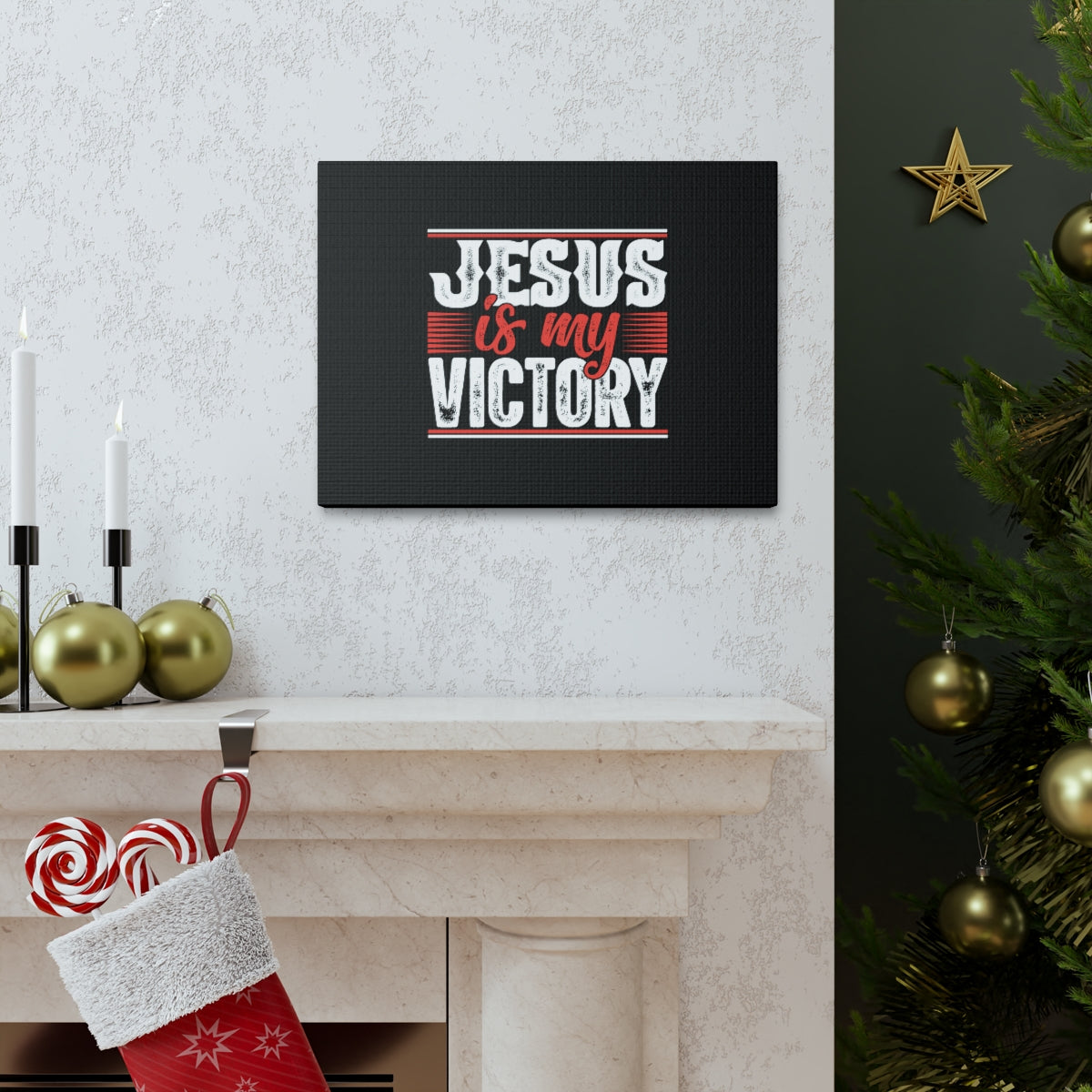 Scripture Walls Jesus Is My Victory 1 Corinthians 15:57 Christian Wall Art Bible Verse Print Ready to Hang Unframed-Express Your Love Gifts