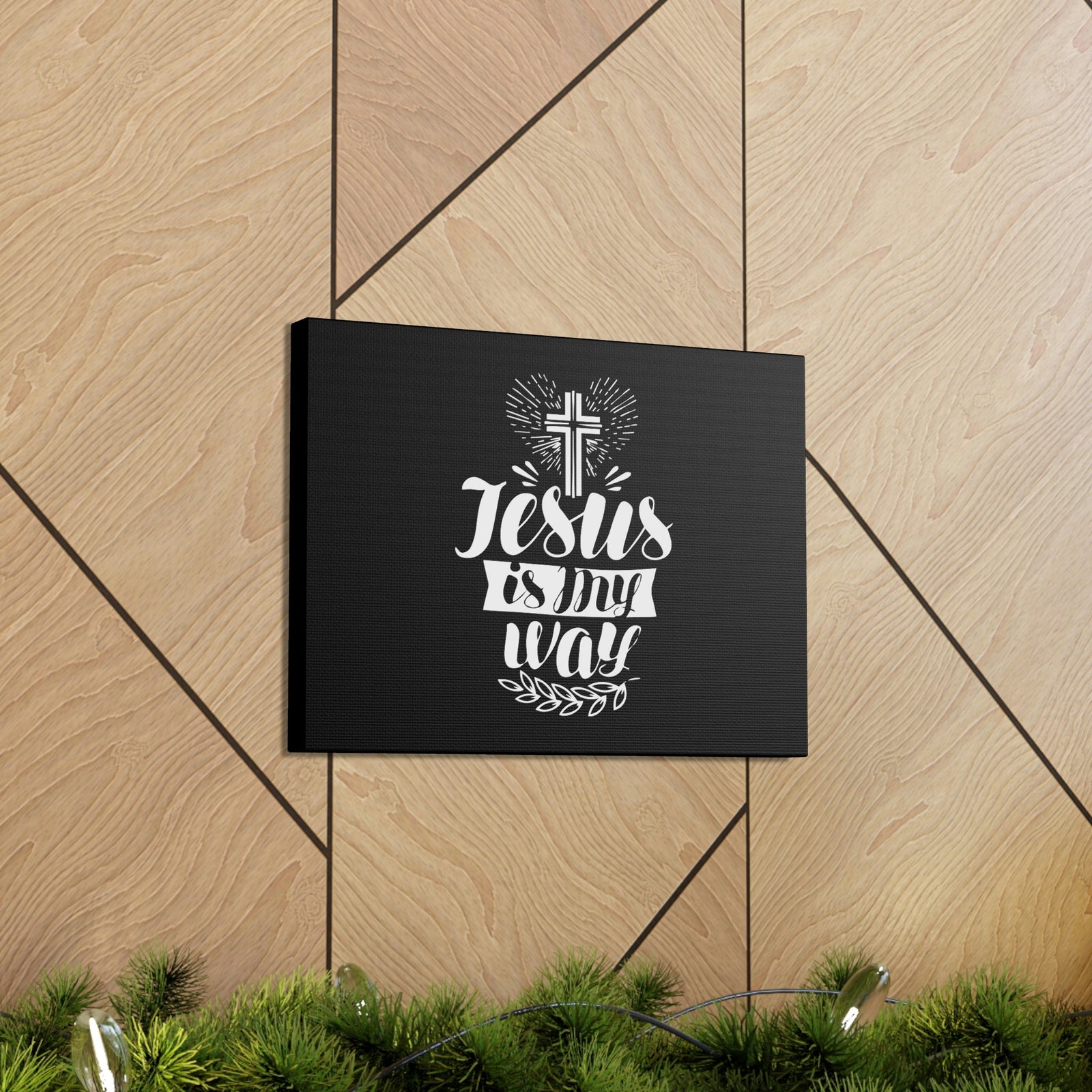 Scripture Walls Jesus Is My Way John 14:6 Cross Christian Wall Art Bible Verse Print Ready to Hang Unframed-Express Your Love Gifts