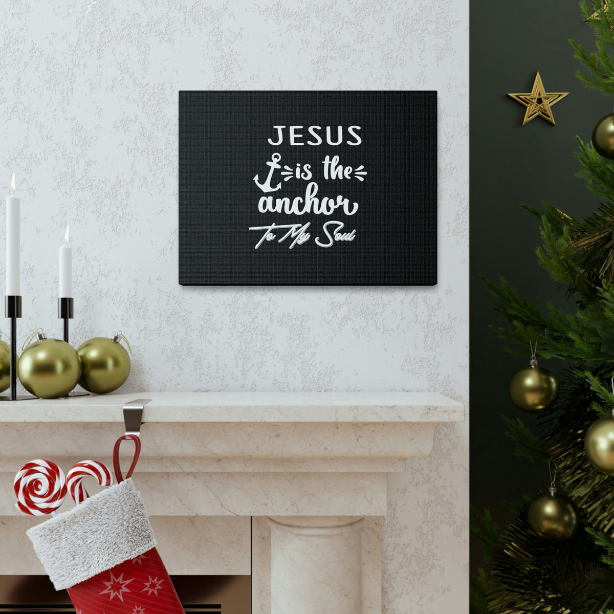 Scripture Walls Jesus Is The Anchor To My Soul Hebrews 6:19 White Christian Wall Art Bible Verse Print Ready to Hang Unframed-Express Your Love Gifts