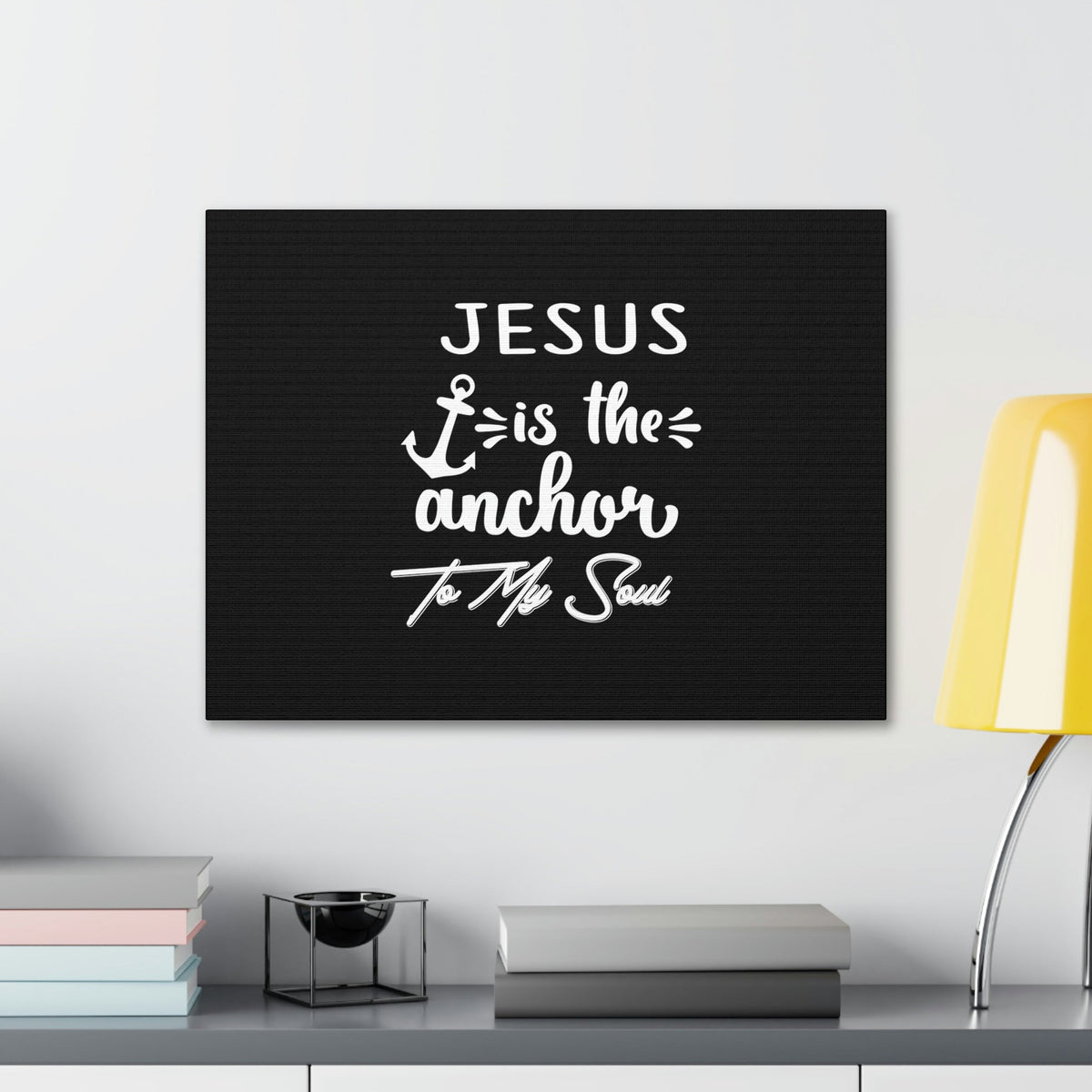 Scripture Walls Jesus Is The Anchor To My Soul Hebrews 6:19 White Christian Wall Art Bible Verse Print Ready to Hang Unframed-Express Your Love Gifts