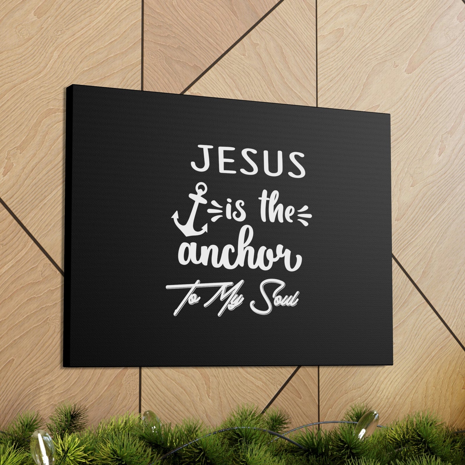 Scripture Walls Jesus Is The Anchor To My Soul Hebrews 6:19 White Christian Wall Art Bible Verse Print Ready to Hang Unframed-Express Your Love Gifts