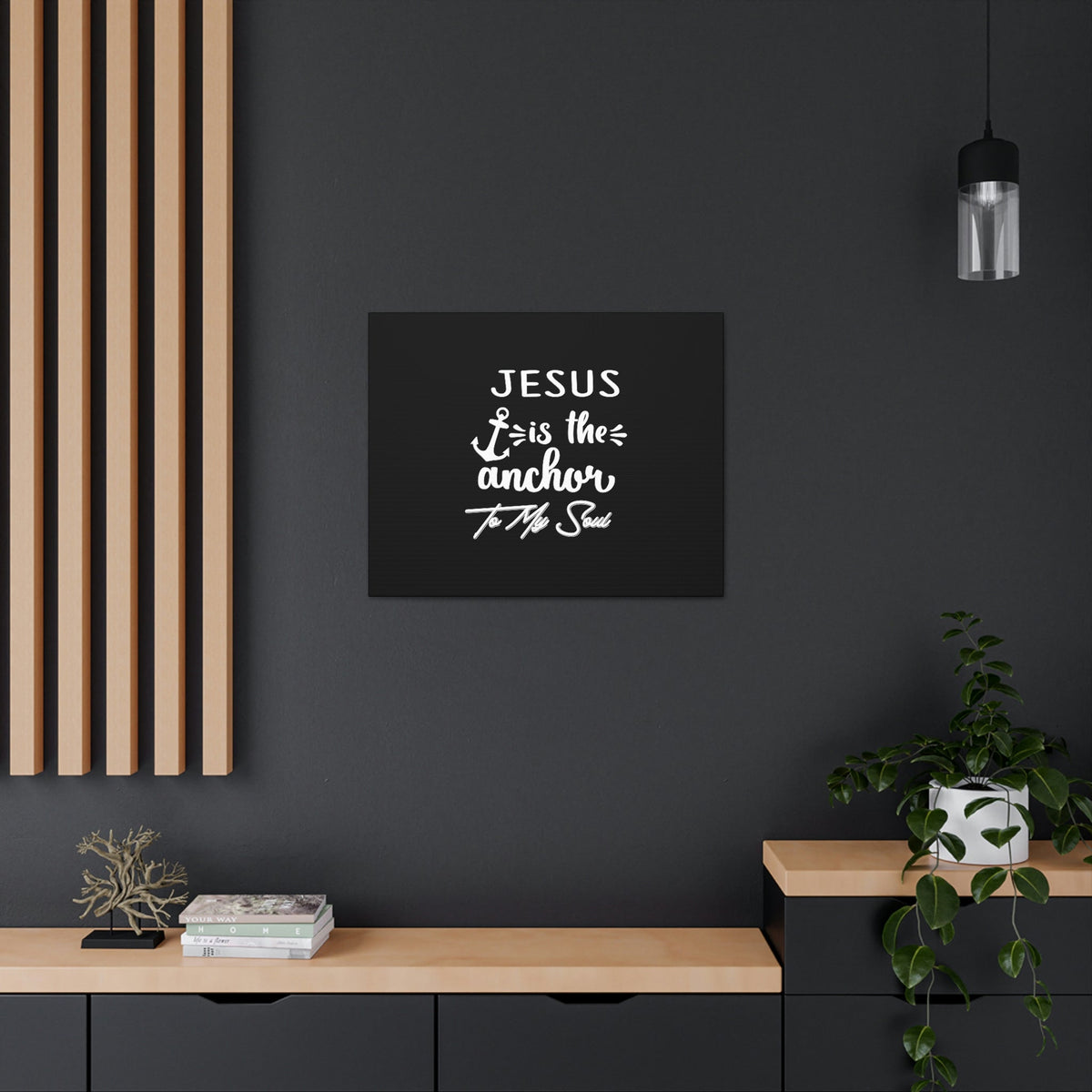 Scripture Walls Jesus Is The Anchor To My Soul Hebrews 6:19 White Christian Wall Art Bible Verse Print Ready to Hang Unframed-Express Your Love Gifts
