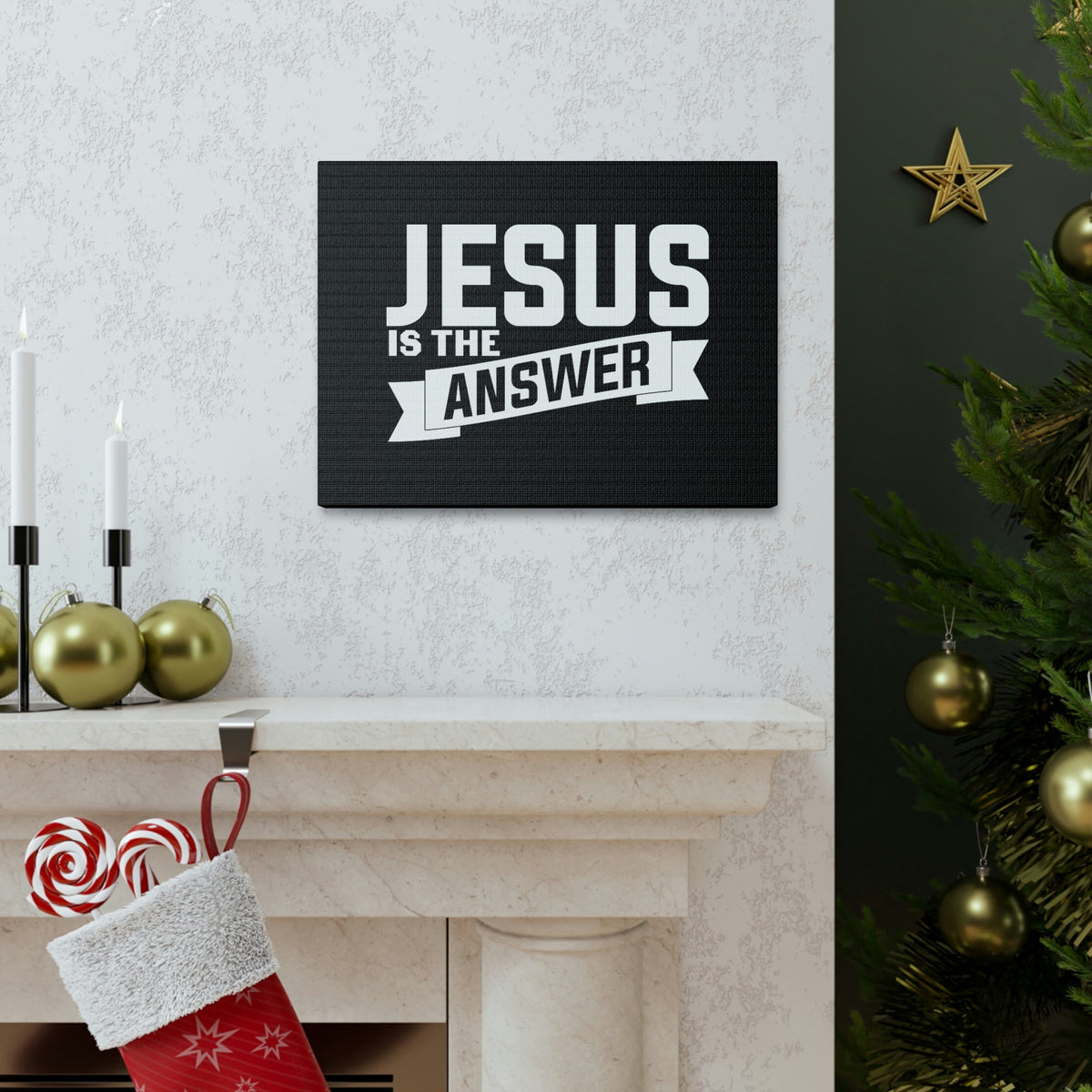 Scripture Walls Jesus Is The Answer John 14:6 Banner Christian Wall Art Bible Verse Print Ready to Hang Unframed-Express Your Love Gifts