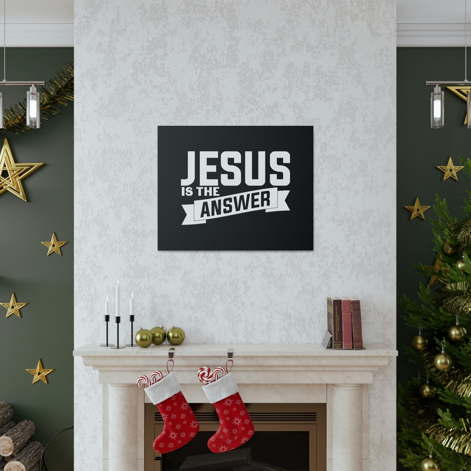 Scripture Walls Jesus Is The Answer John 14:6 Banner Christian Wall Art Bible Verse Print Ready to Hang Unframed-Express Your Love Gifts