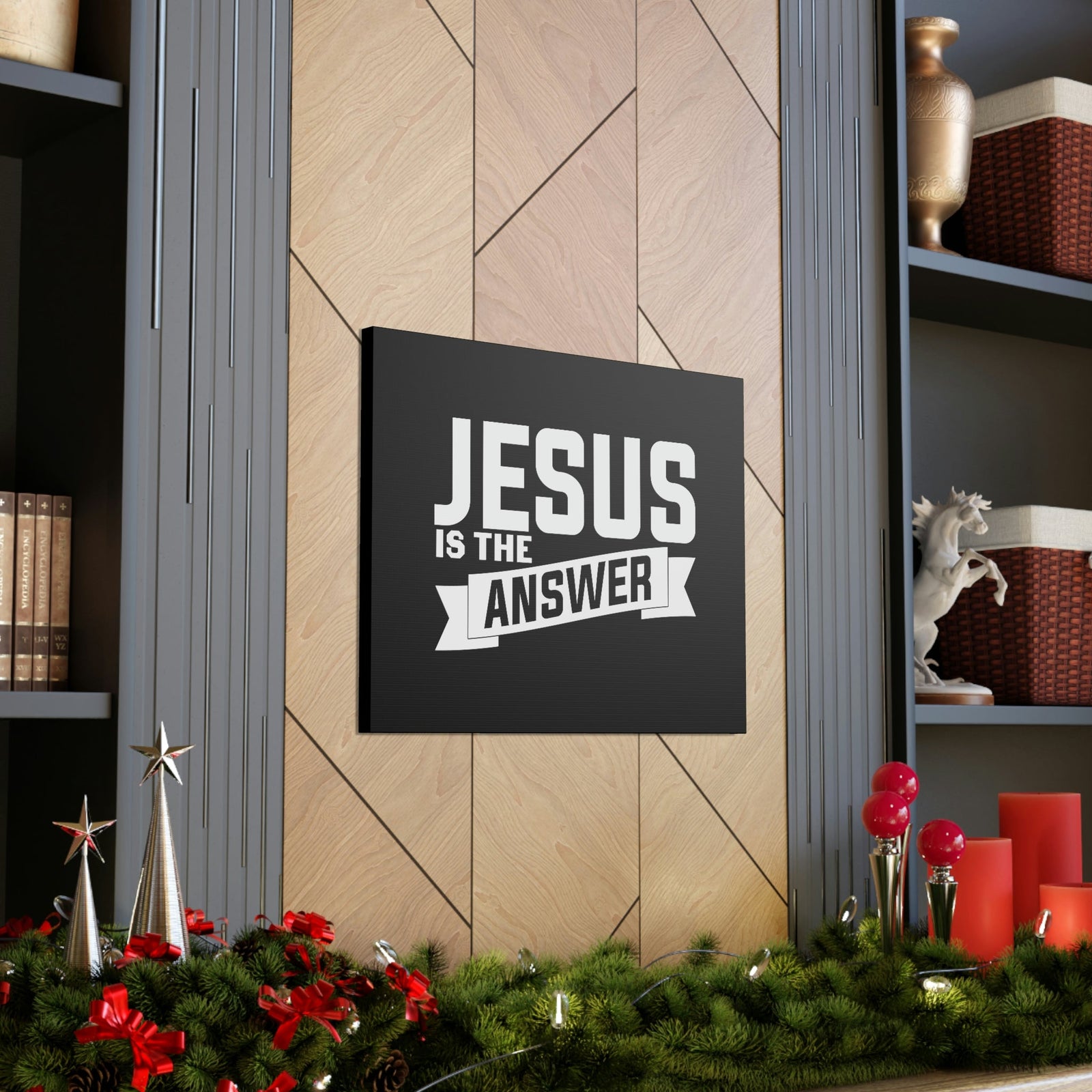 Scripture Walls Jesus Is The Answer John 14:6 Banner Christian Wall Art Bible Verse Print Ready to Hang Unframed-Express Your Love Gifts