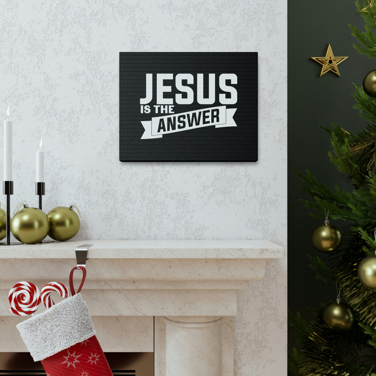 Scripture Walls Jesus Is The Answer John 14:6 Banner Christian Wall Art Bible Verse Print Ready to Hang Unframed-Express Your Love Gifts