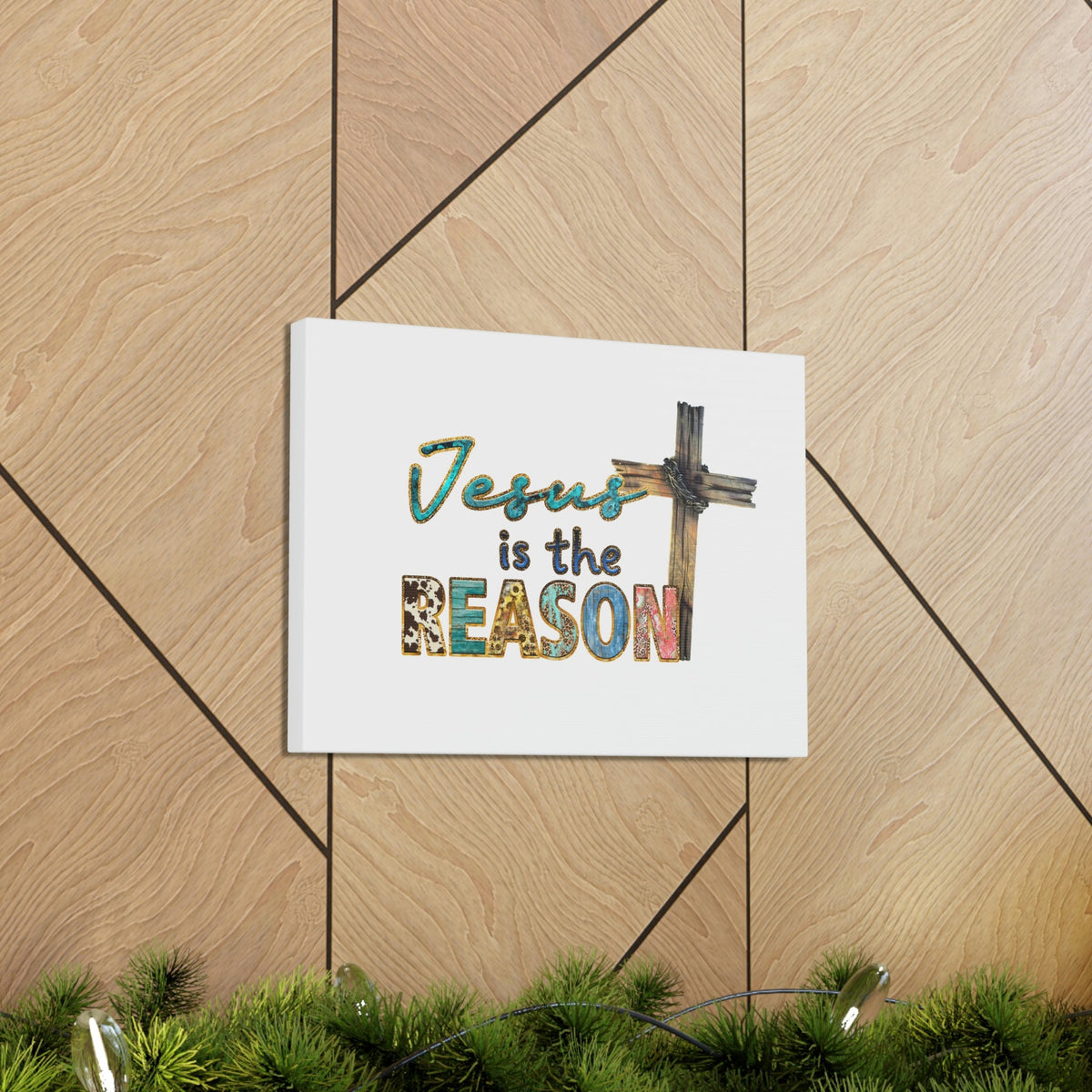 Scripture Walls Jesus Is The Reason Ephesians 2:8-9 Cross Christian Wall Art Bible Verse Print Ready to Hang Unframed-Express Your Love Gifts
