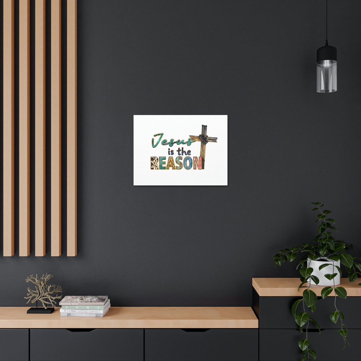 Scripture Walls Jesus Is The Reason Ephesians 2:8-9 Cross Christian Wall Art Bible Verse Print Ready to Hang Unframed-Express Your Love Gifts