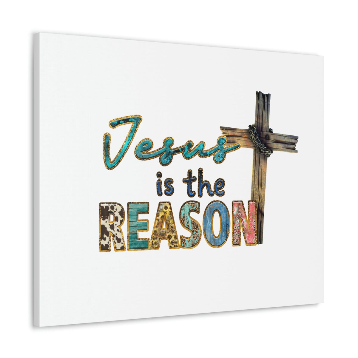 Scripture Walls Jesus Is The Reason Ephesians 2:8-9 Cross Christian Wall Art Bible Verse Print Ready to Hang Unframed-Express Your Love Gifts