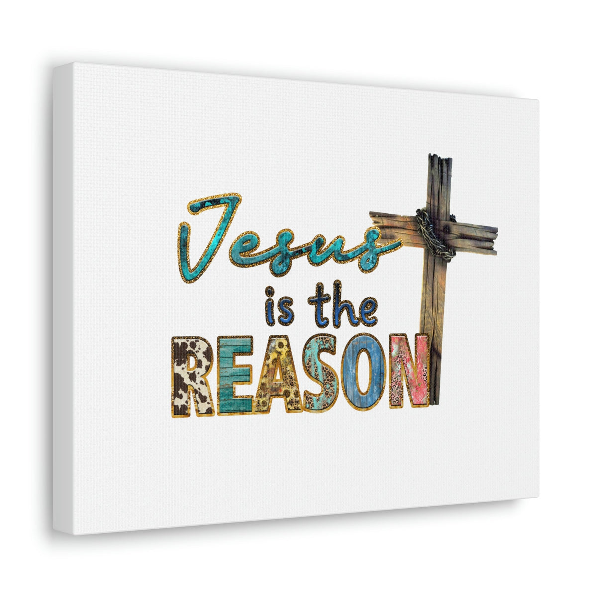 Scripture Walls Jesus Is The Reason Ephesians 2:8-9 Cross Christian Wall Art Bible Verse Print Ready to Hang Unframed-Express Your Love Gifts