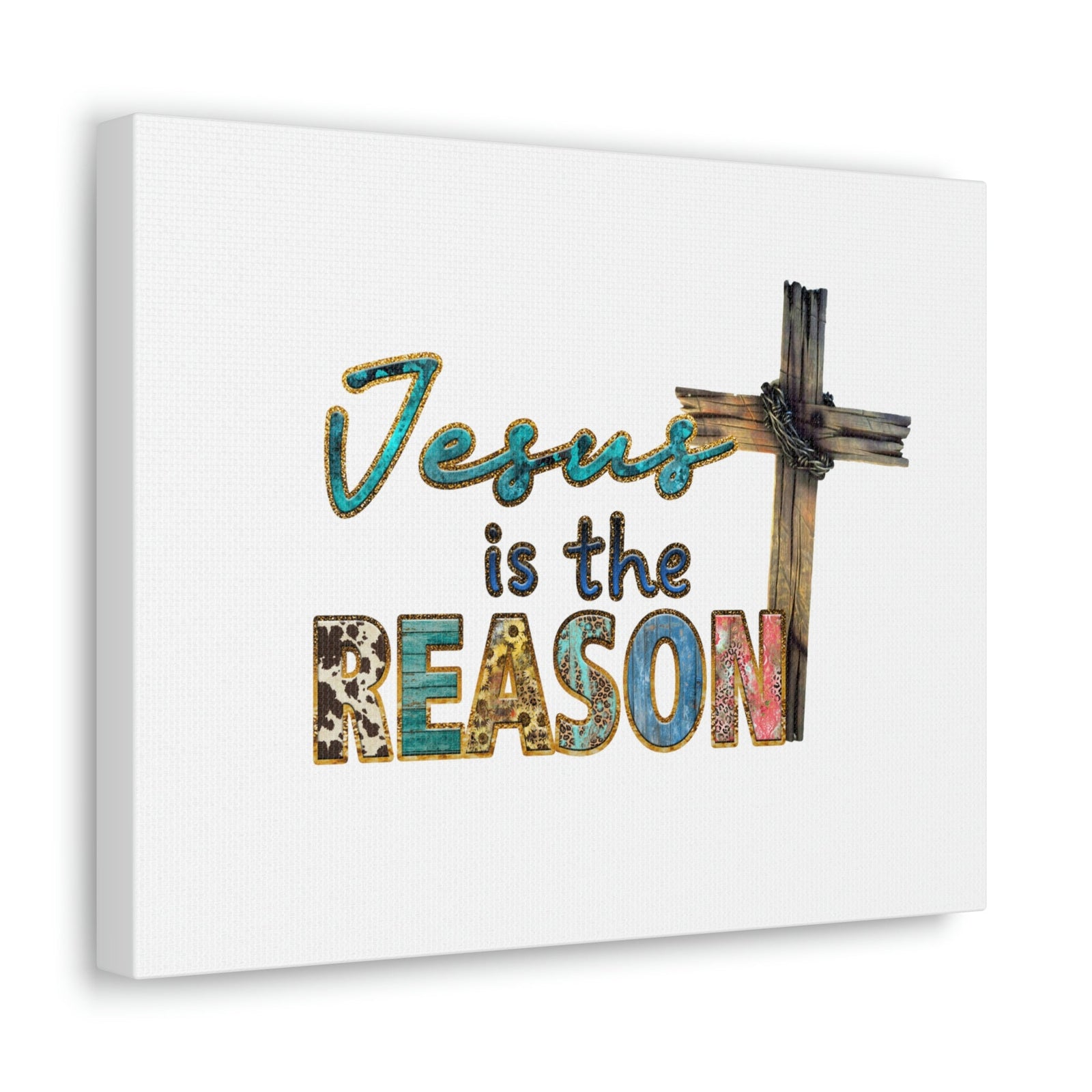 Scripture Walls Jesus Is The Reason Ephesians 2:8-9 Cross Christian Wall Art Bible Verse Print Ready to Hang Unframed-Express Your Love Gifts
