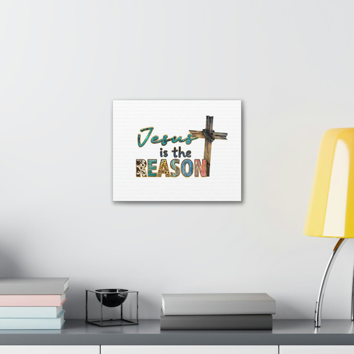 Scripture Walls Jesus Is The Reason Ephesians 2:8-9 Cross Christian Wall Art Bible Verse Print Ready to Hang Unframed-Express Your Love Gifts