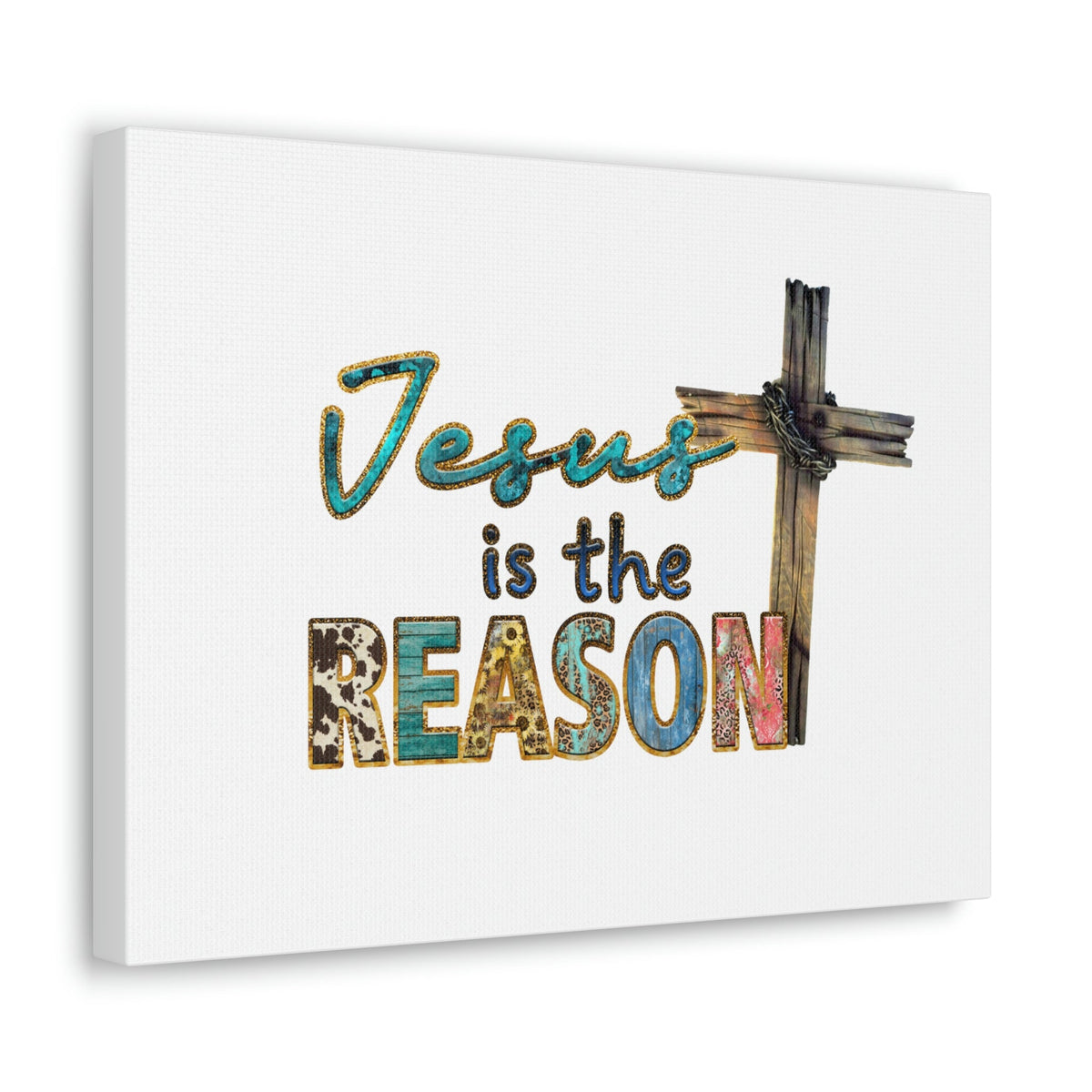 Scripture Walls Jesus Is The Reason Ephesians 2:8-9 Cross Christian Wall Art Bible Verse Print Ready to Hang Unframed-Express Your Love Gifts