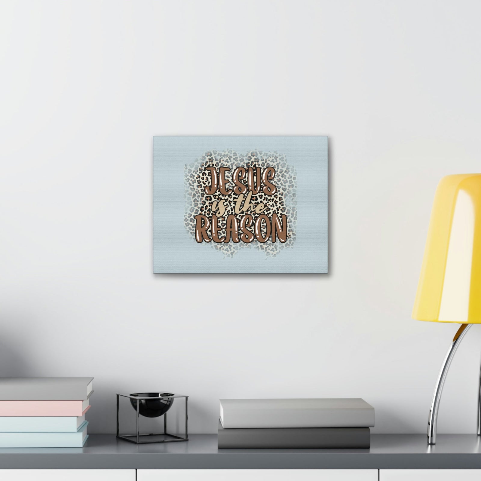 Scripture Walls Jesus Is The Reason Sky Blue Luke 2:11 Bible Verse Canvas Christian Wall Art Ready to Hang Unframed-Express Your Love Gifts
