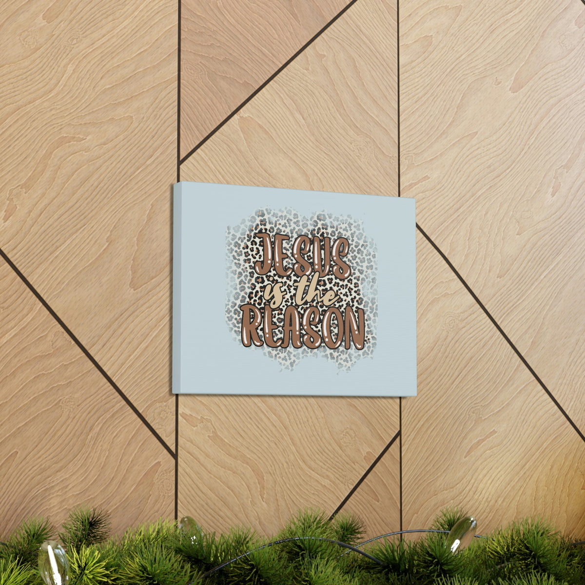 Scripture Walls Jesus Is The Reason Sky Blue Luke 2:11 Bible Verse Canvas Christian Wall Art Ready to Hang Unframed-Express Your Love Gifts