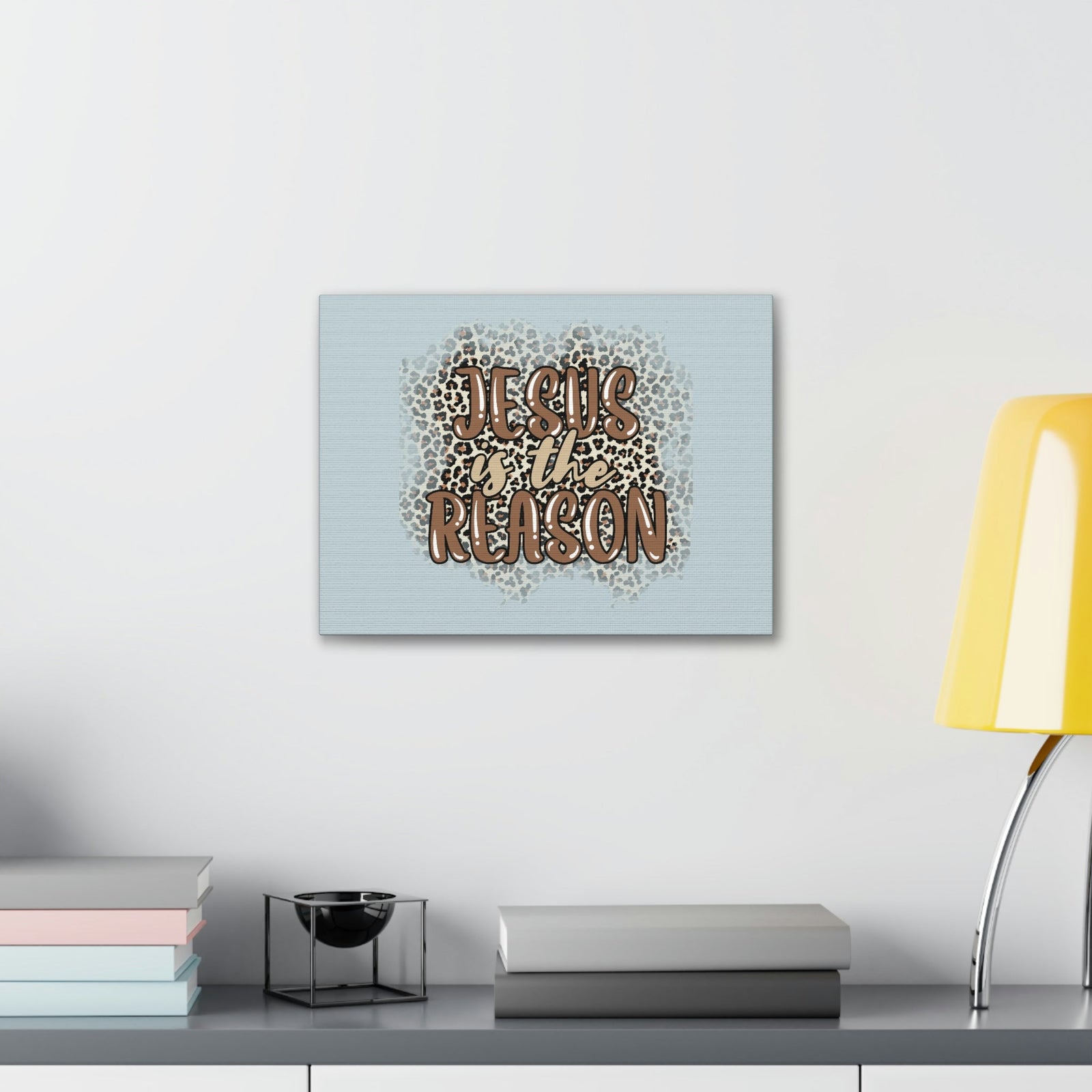 Scripture Walls Jesus Is The Reason Sky Blue Luke 2:11 Bible Verse Canvas Christian Wall Art Ready to Hang Unframed-Express Your Love Gifts