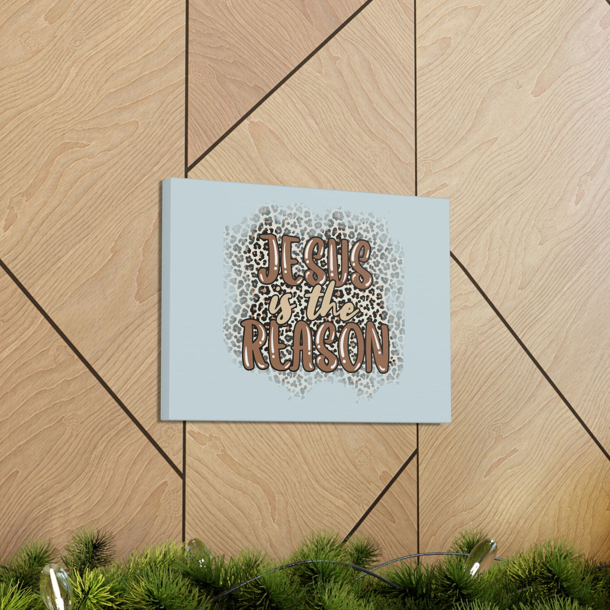 Scripture Walls Jesus Is The Reason Sky Blue Luke 2:11 Bible Verse Canvas Christian Wall Art Ready to Hang Unframed-Express Your Love Gifts