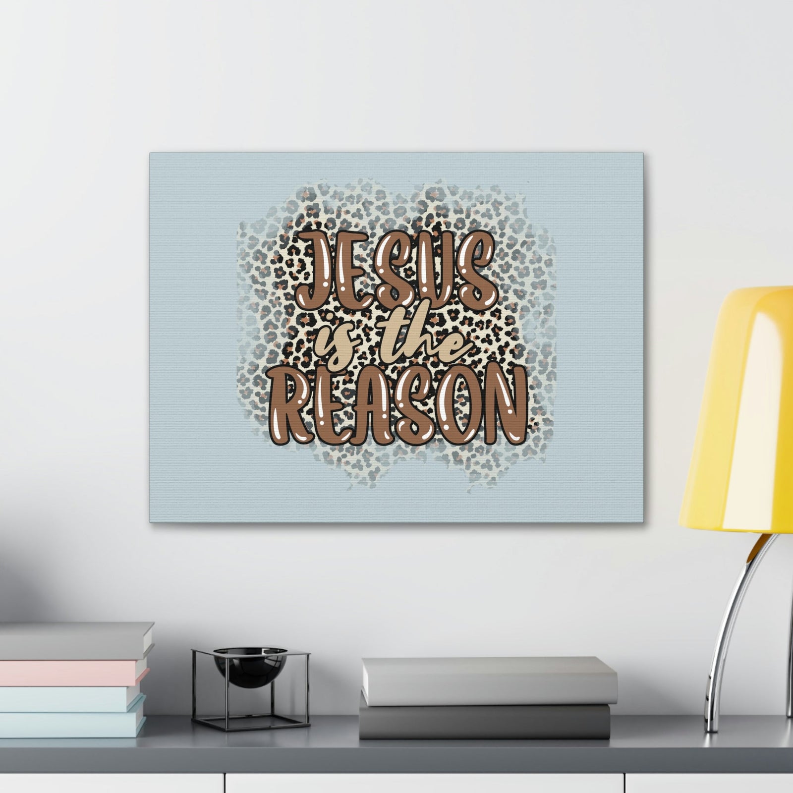 Scripture Walls Jesus Is The Reason Sky Blue Luke 2:11 Bible Verse Canvas Christian Wall Art Ready to Hang Unframed-Express Your Love Gifts