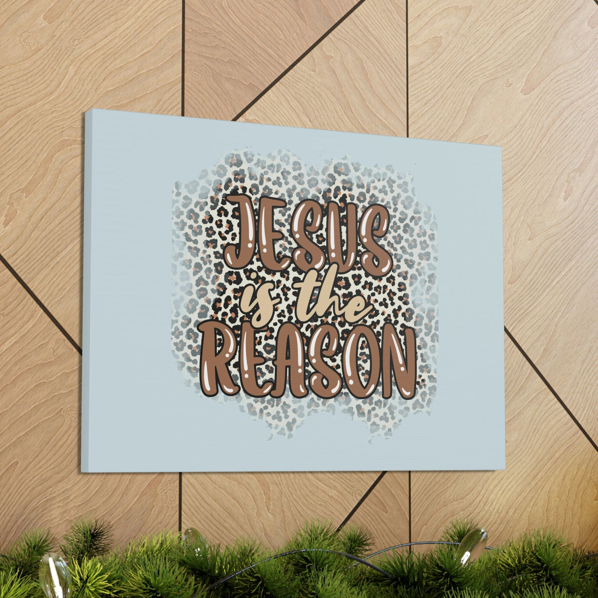 Scripture Walls Jesus Is The Reason Sky Blue Luke 2:11 Bible Verse Canvas Christian Wall Art Ready to Hang Unframed-Express Your Love Gifts