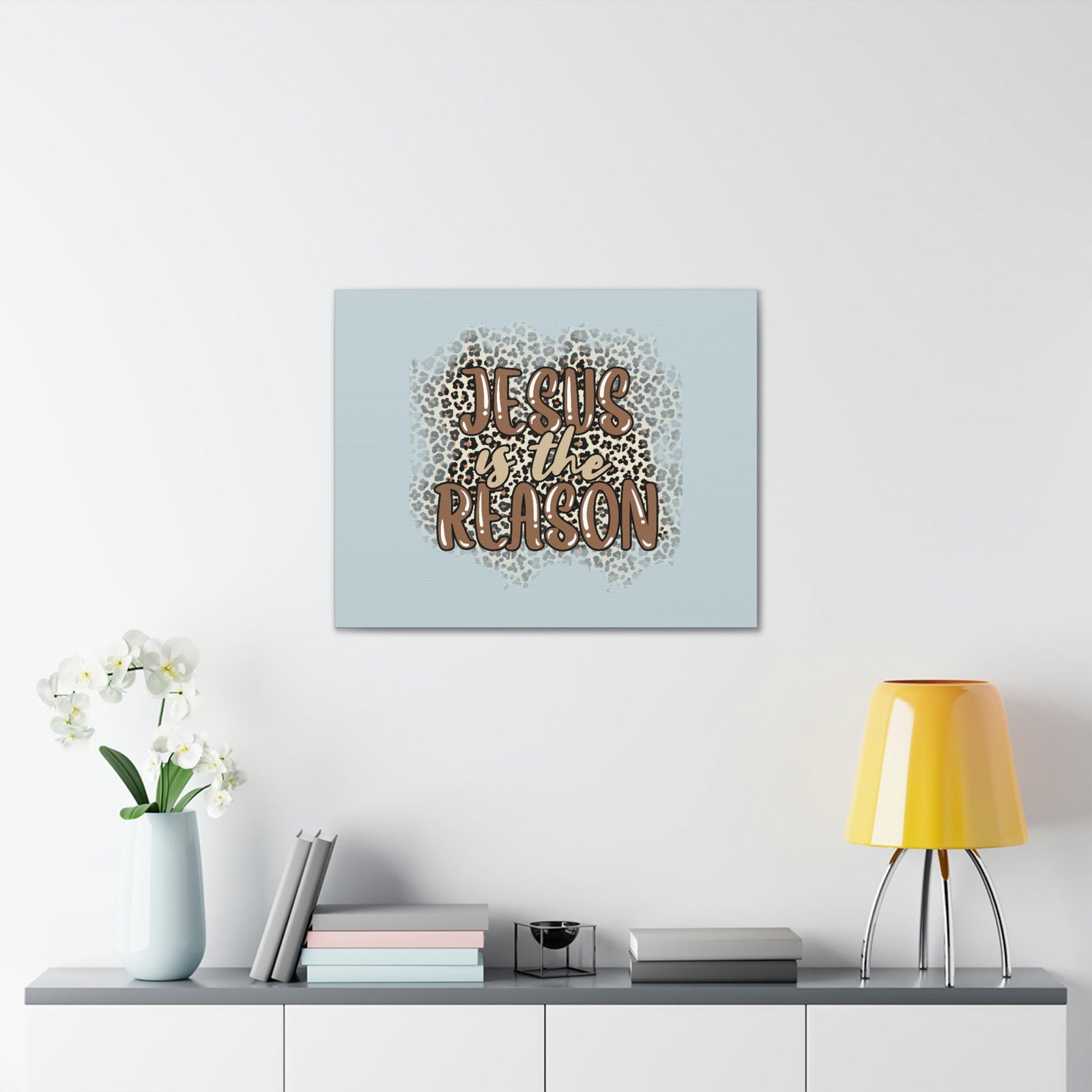 Scripture Walls Jesus Is The Reason Sky Blue Luke 2:11 Bible Verse Canvas Christian Wall Art Ready to Hang Unframed-Express Your Love Gifts