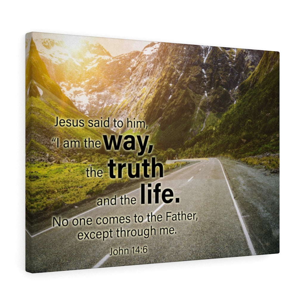 Scripture Walls Jesus is the Way John 14:6 Bible Verse Canvas Christian Wall Art Ready to Hang Unframed-Express Your Love Gifts
