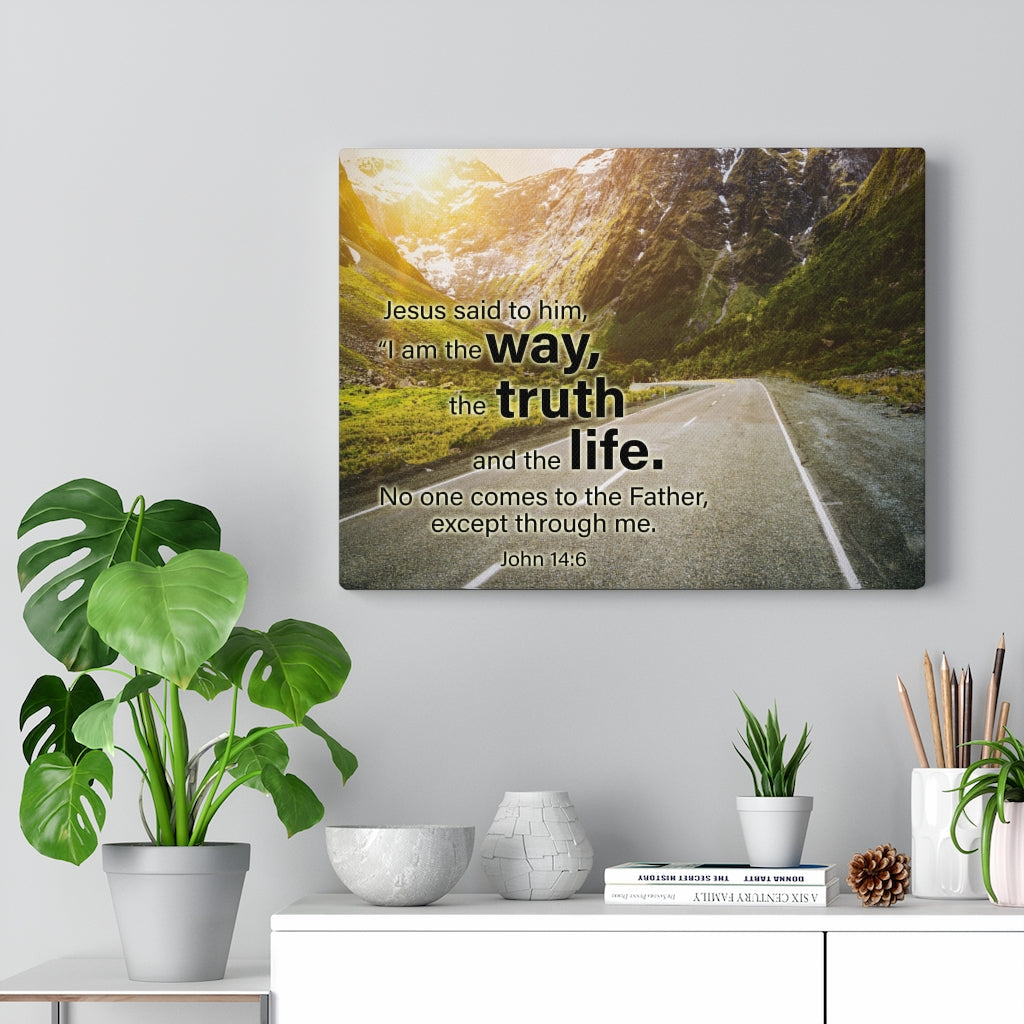 Scripture Walls Jesus is the Way John 14:6 Bible Verse Canvas Christian Wall Art Ready to Hang Unframed-Express Your Love Gifts