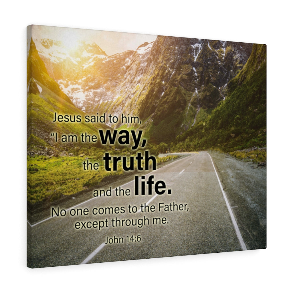 Scripture Walls Jesus is the Way John 14:6 Bible Verse Canvas Christian Wall Art Ready to Hang Unframed-Express Your Love Gifts