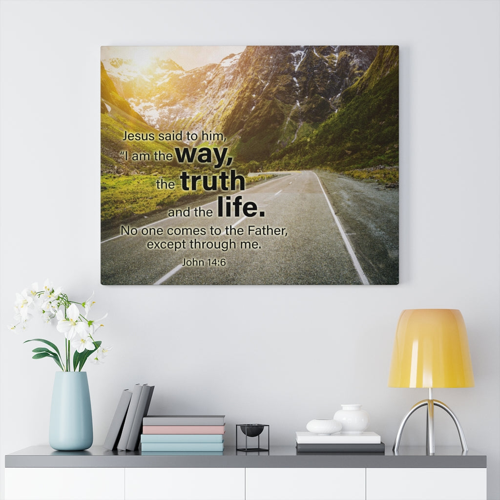 Scripture Walls Jesus is the Way John 14:6 Bible Verse Canvas Christian Wall Art Ready to Hang Unframed-Express Your Love Gifts