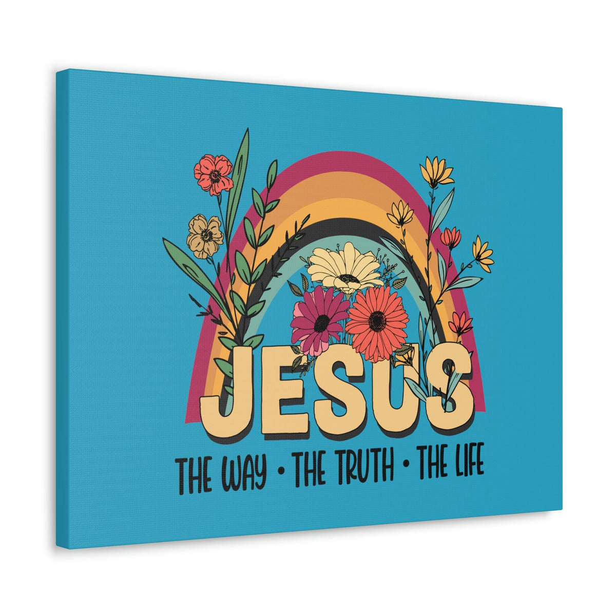 Scripture Walls Jesus John 14:6 Rainbow Flower Christian Wall Art Bible Verse Print Ready to Hang Unframed-Express Your Love Gifts