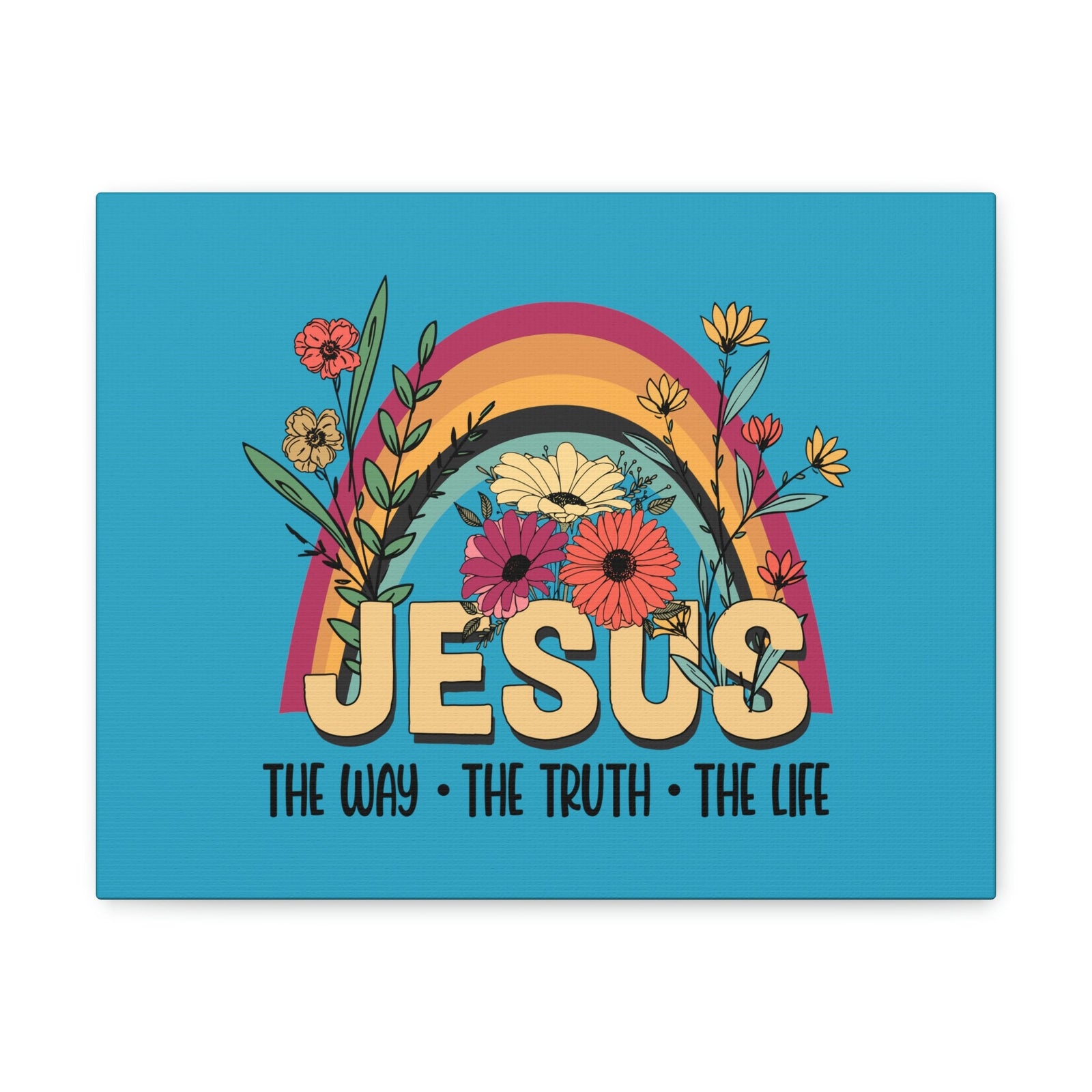 Scripture Walls Jesus John 14:6 Rainbow Flower Christian Wall Art Bible Verse Print Ready to Hang Unframed-Express Your Love Gifts