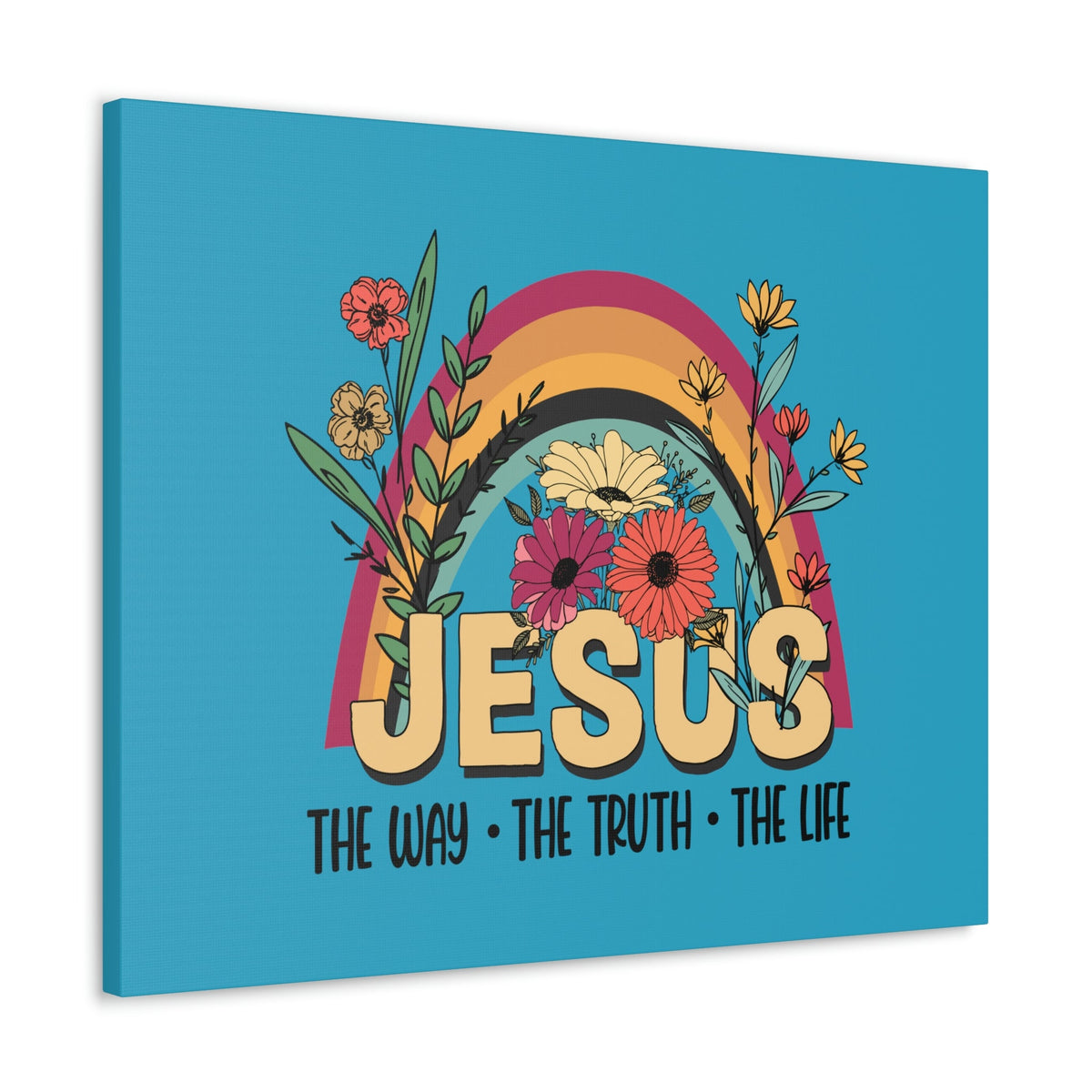 Scripture Walls Jesus John 14:6 Rainbow Flower Christian Wall Art Bible Verse Print Ready to Hang Unframed-Express Your Love Gifts
