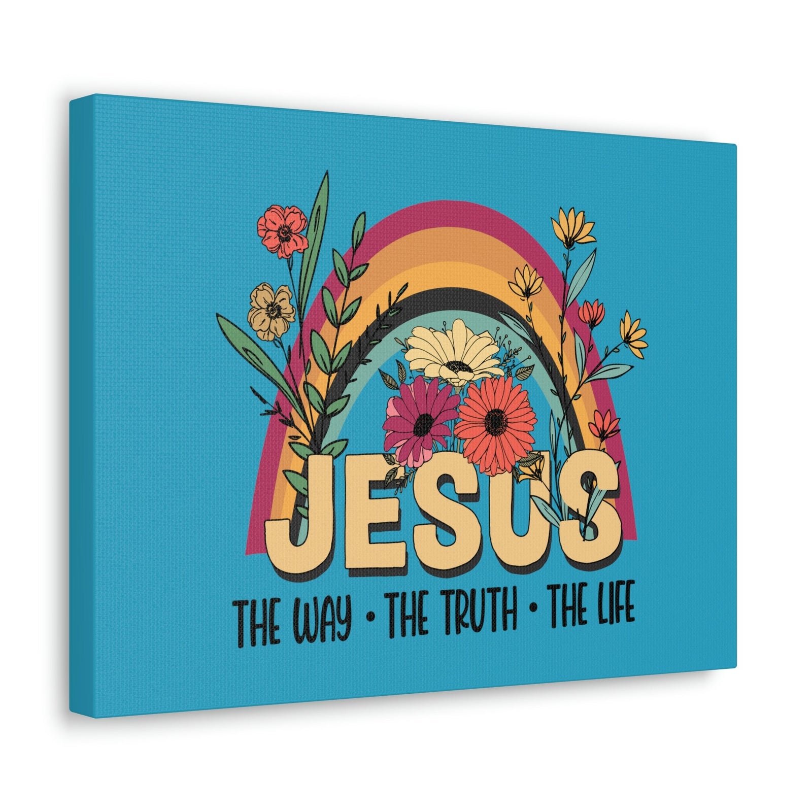 Scripture Walls Jesus John 14:6 Rainbow Flower Christian Wall Art Bible Verse Print Ready to Hang Unframed-Express Your Love Gifts