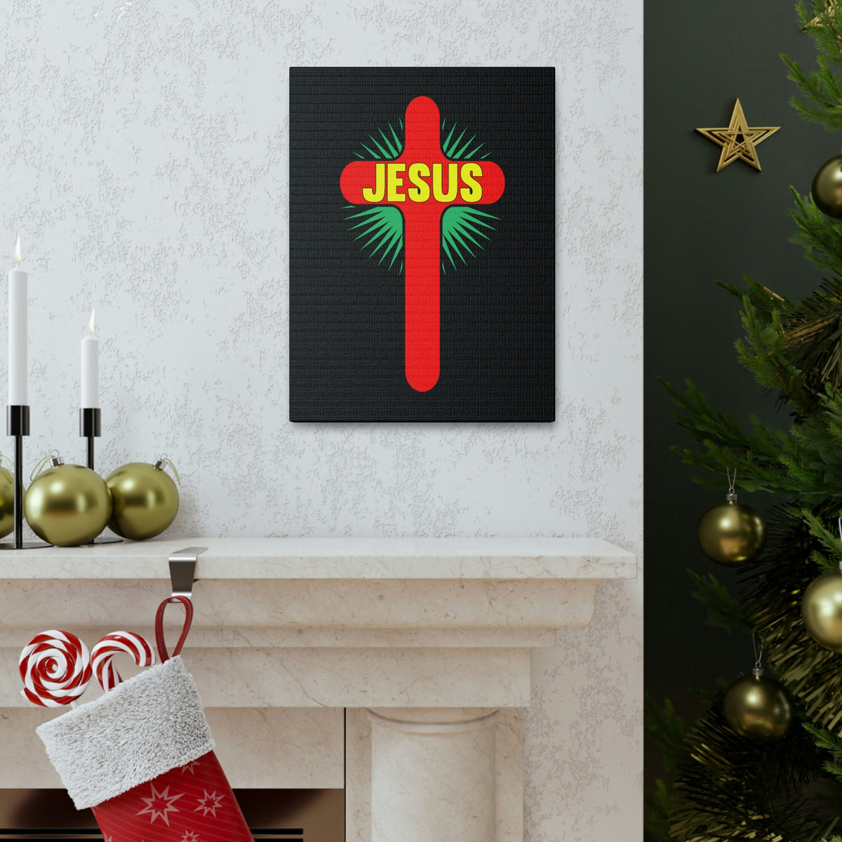 Scripture Walls Jesus John 14:6 Red Cross Christian Wall Art Bible Verse Print Ready to Hang Unframed-Express Your Love Gifts