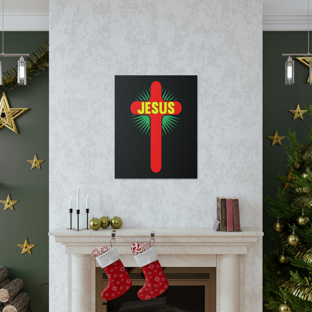 Scripture Walls Jesus John 14:6 Red Cross Christian Wall Art Bible Verse Print Ready to Hang Unframed-Express Your Love Gifts