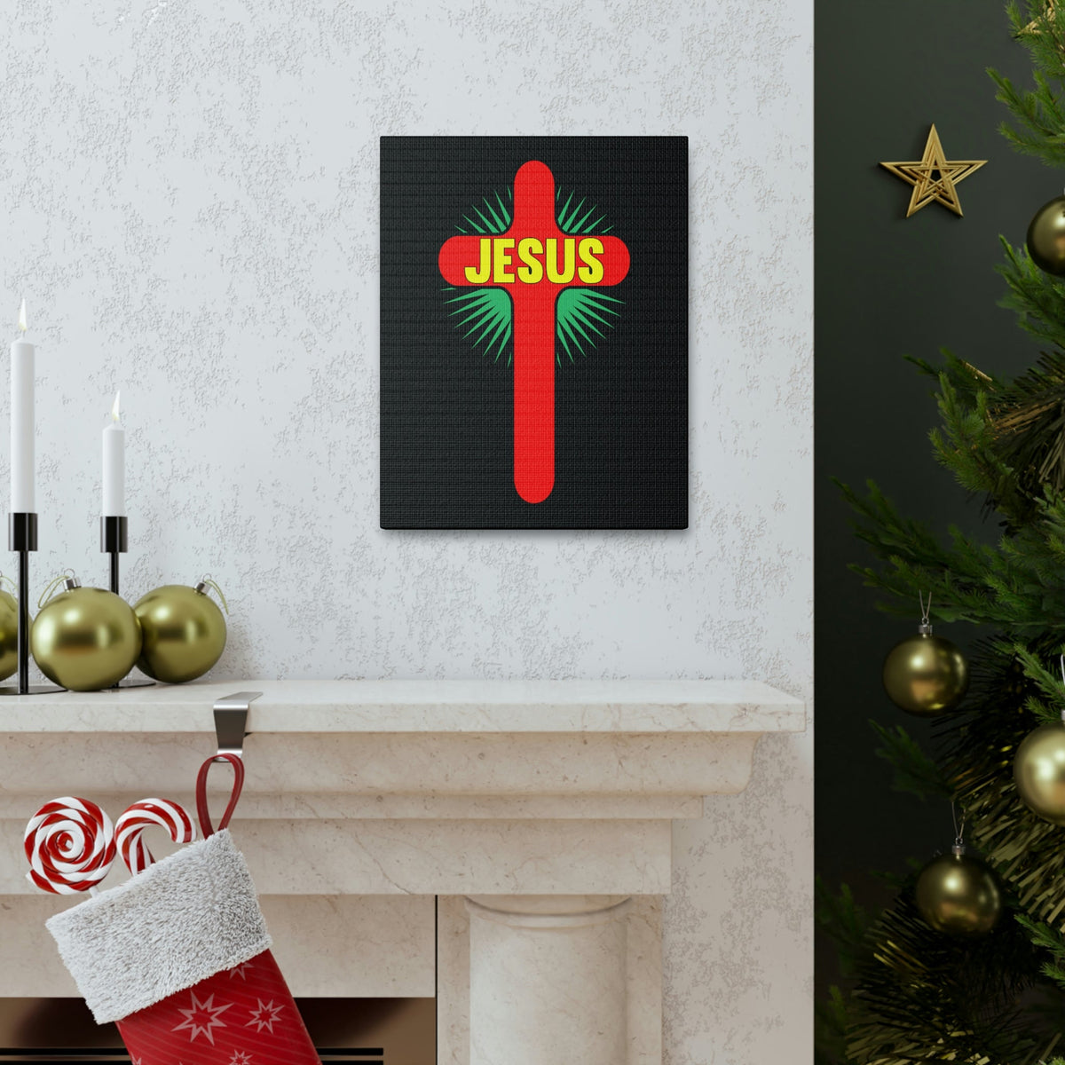 Scripture Walls Jesus John 14:6 Red Cross Christian Wall Art Bible Verse Print Ready to Hang Unframed-Express Your Love Gifts
