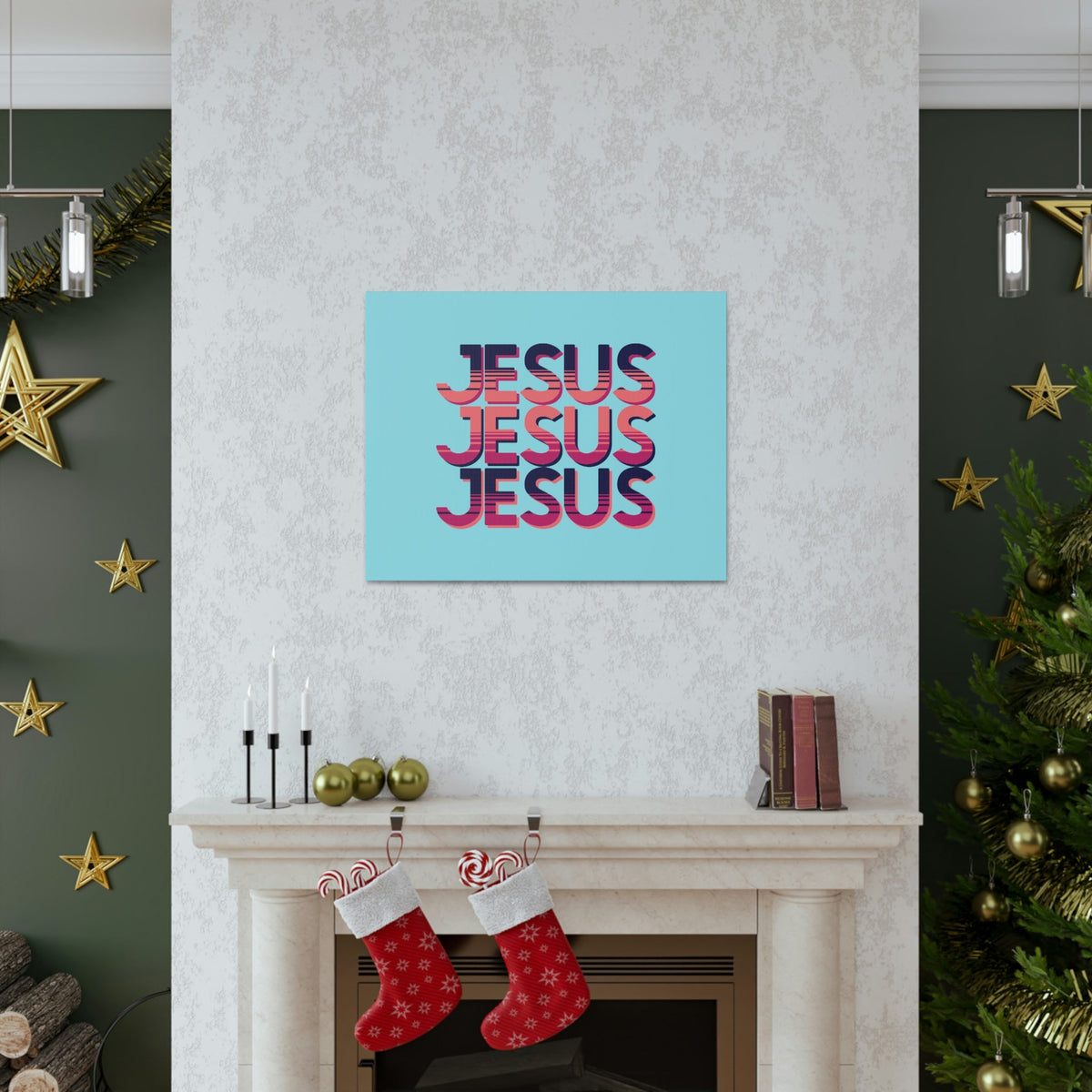 Scripture Walls Jesus John 8:12 Sunset Blue Bible Verse Canvas Christian Wall Art Ready to Hang Unframed-Express Your Love Gifts