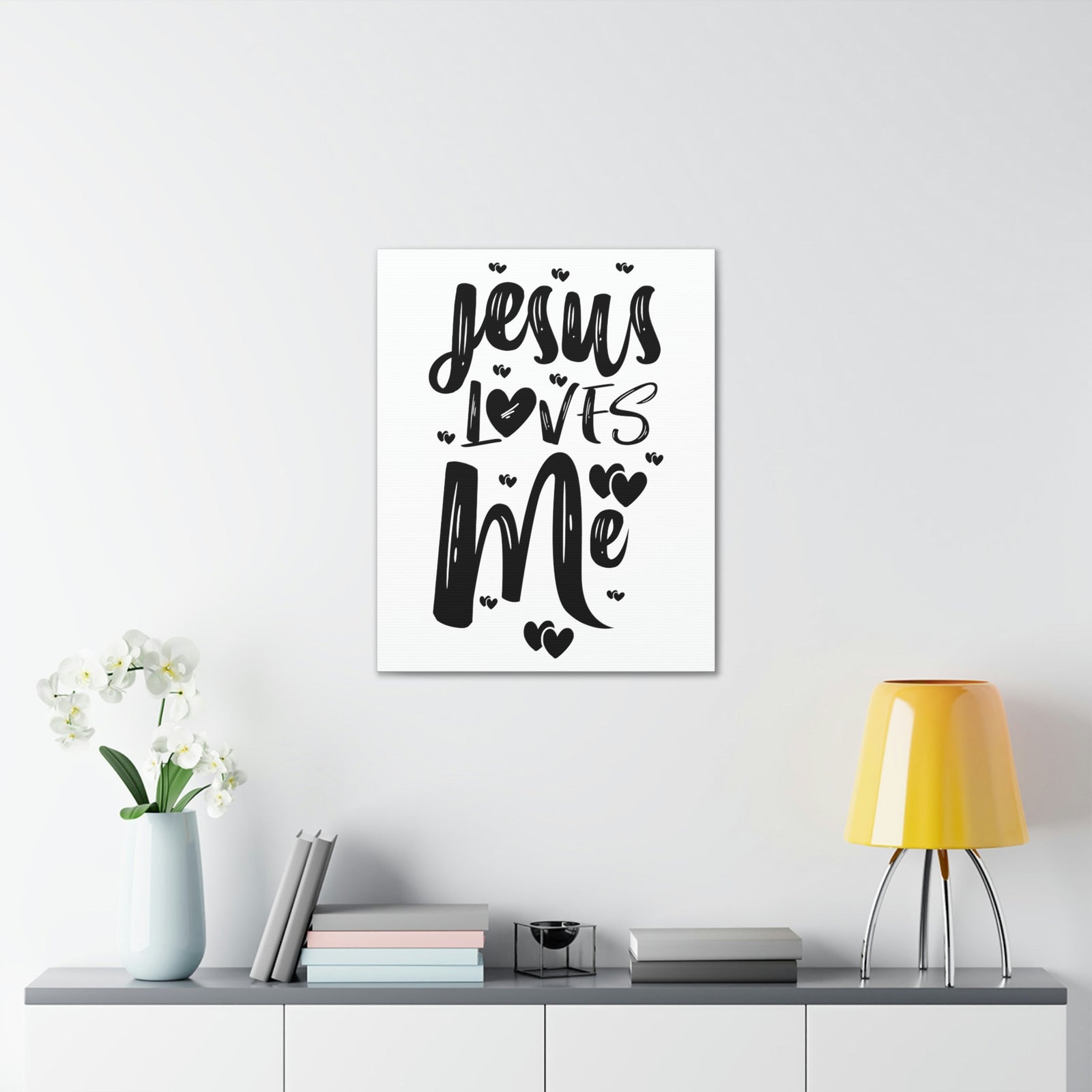 Scripture Walls Jesus Loves Me Ephesians 2:4 Hearts Christian Wall Art Print Ready to Hang Unframed-Express Your Love Gifts