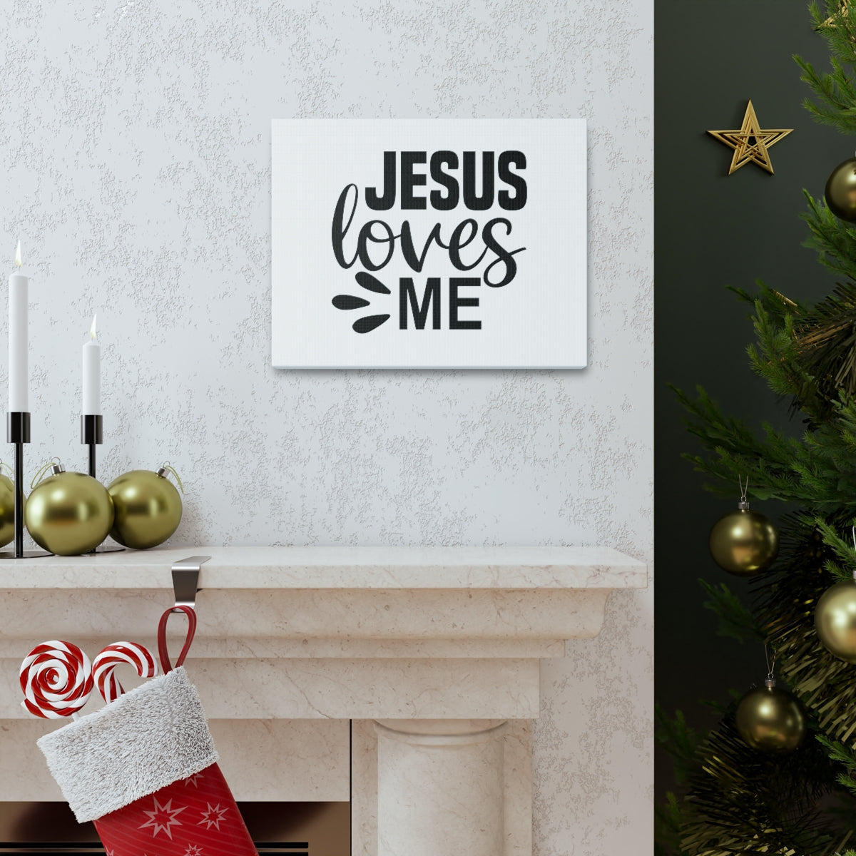 Scripture Walls Jesus Loves Me ROMANS 5:8 Christian Wall Art Bible Verse Print Ready to Hang Unframed-Express Your Love Gifts