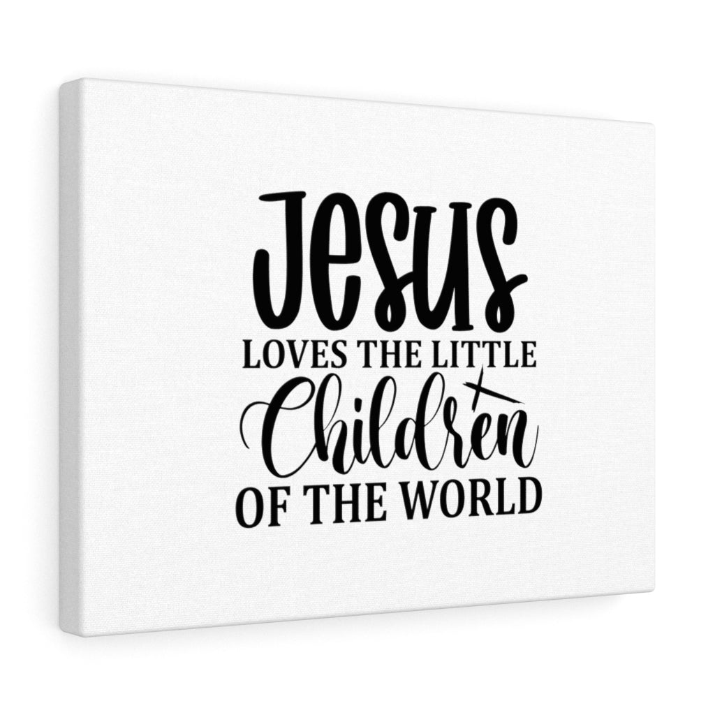 Scripture Walls Jesus Loves The Little Children Matthew 19:14 Bible Verse Canvas Christian Wall Art Ready to Hang Unframed-Express Your Love Gifts