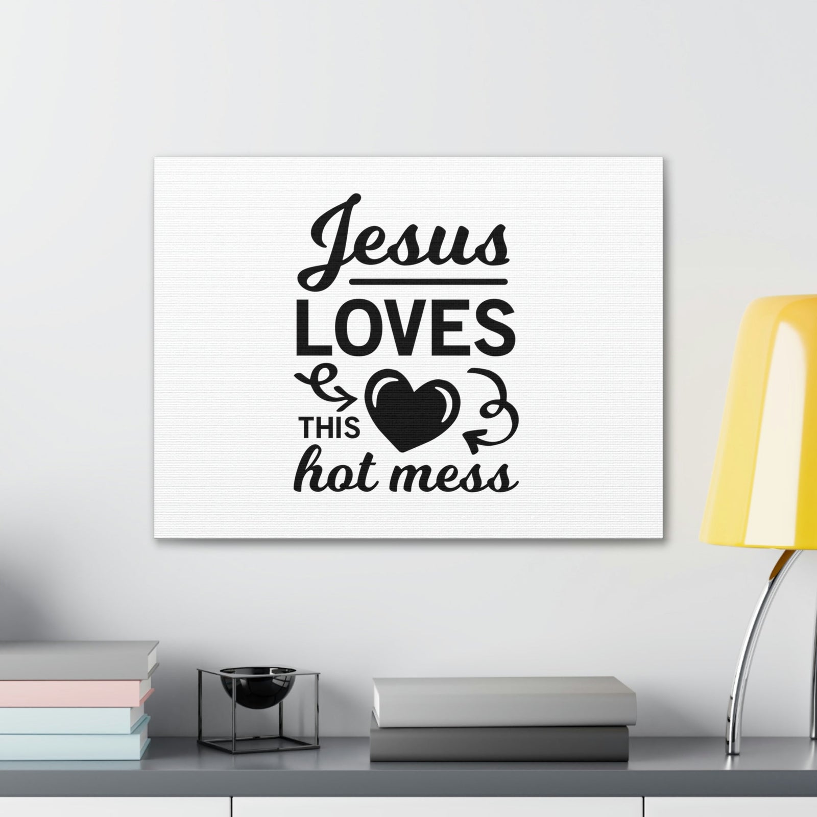 Scripture Walls Jesus Loves This Hot Mess John 3:16 Christian Wall Art Bible Verse Print Ready to Hang Unframed-Express Your Love Gifts