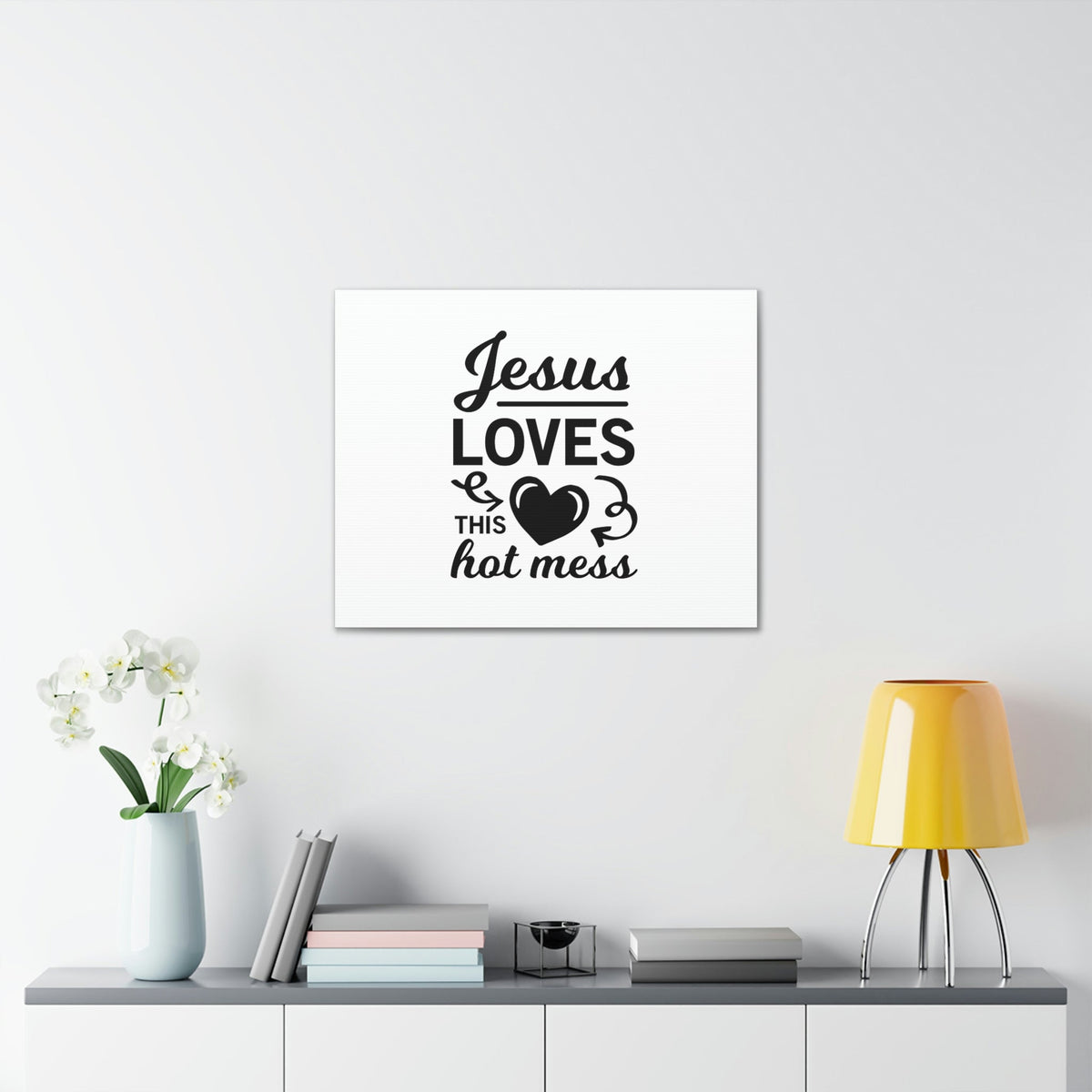 Scripture Walls Jesus Loves This Hot Mess John 3:16 Christian Wall Art Bible Verse Print Ready to Hang Unframed-Express Your Love Gifts