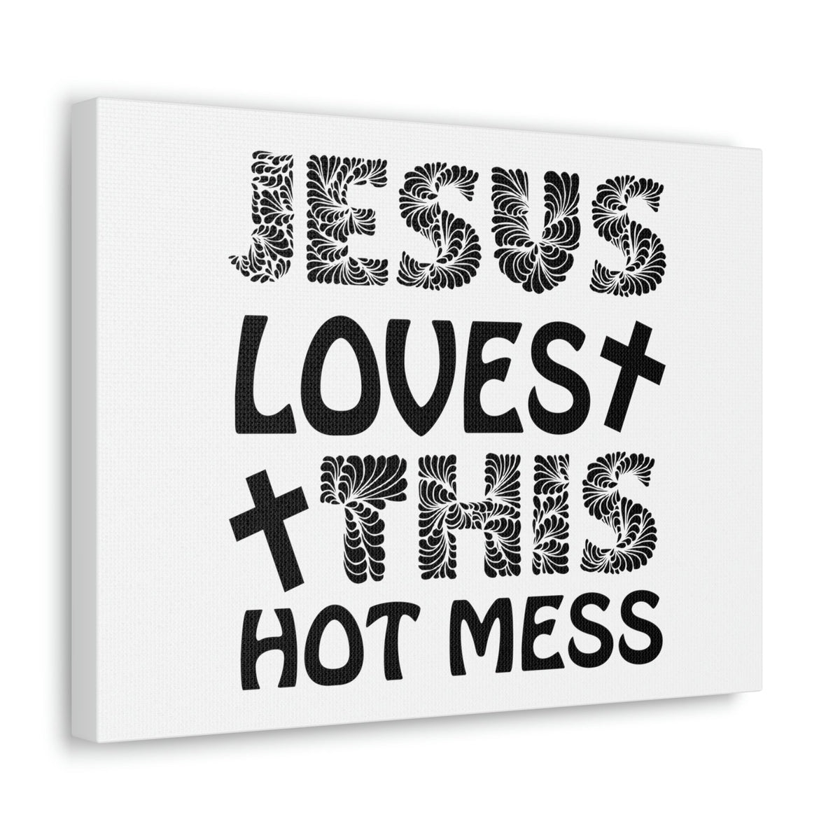 Scripture Walls Jesus Loves This Hot Mess LAMENTATIONS 3:22 Cross Christian Wall Art Print Ready to Hang Unframed-Express Your Love Gifts
