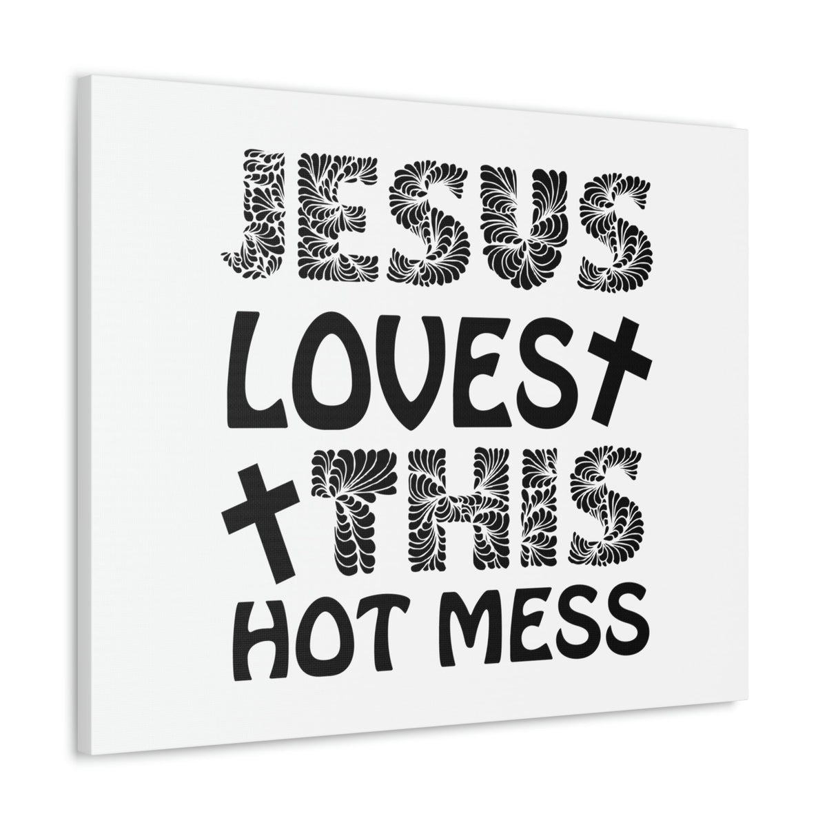 Scripture Walls Jesus Loves This Hot Mess LAMENTATIONS 3:22 Cross Christian Wall Art Print Ready to Hang Unframed-Express Your Love Gifts