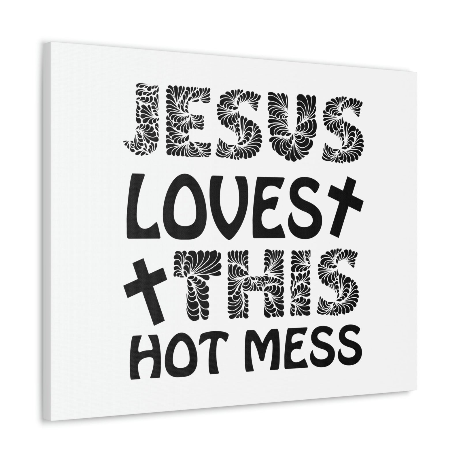Scripture Walls Jesus Loves This Hot Mess LAMENTATIONS 3:22 Cross Christian Wall Art Print Ready to Hang Unframed-Express Your Love Gifts