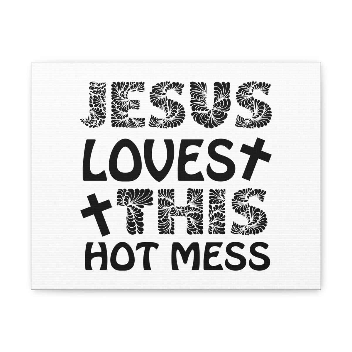Scripture Walls Jesus Loves This Hot Mess LAMENTATIONS 3:22 Cross Christian Wall Art Print Ready to Hang Unframed-Express Your Love Gifts