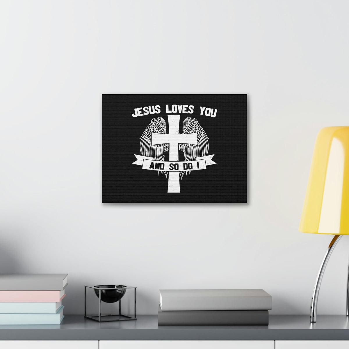 Scripture Walls Jesus Loves You 1 John 3:16 Cross Wings Christian Wall Art Bible Verse Print Ready to Hang Unframed-Express Your Love Gifts